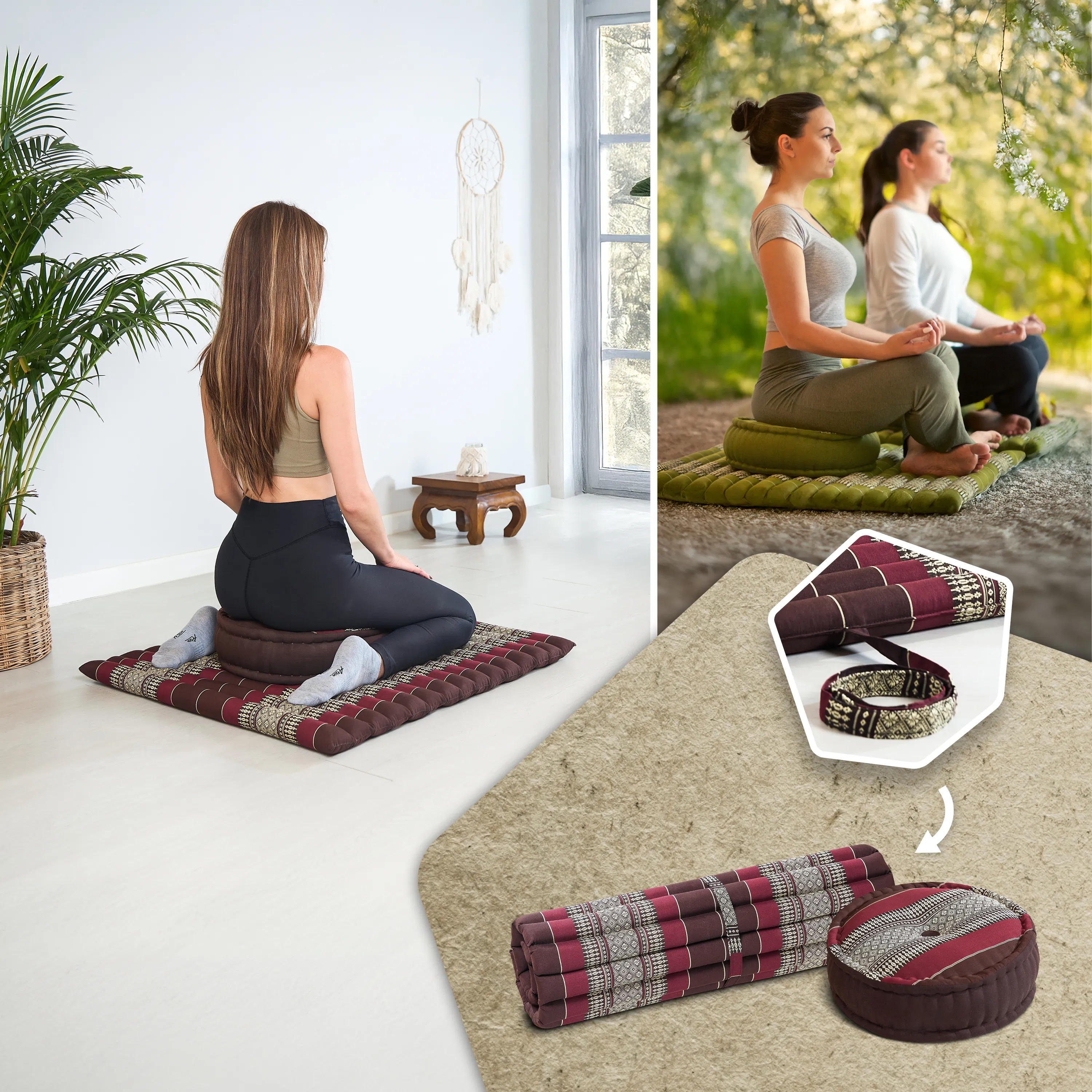 Set XL cuscini da meditazione in kapok