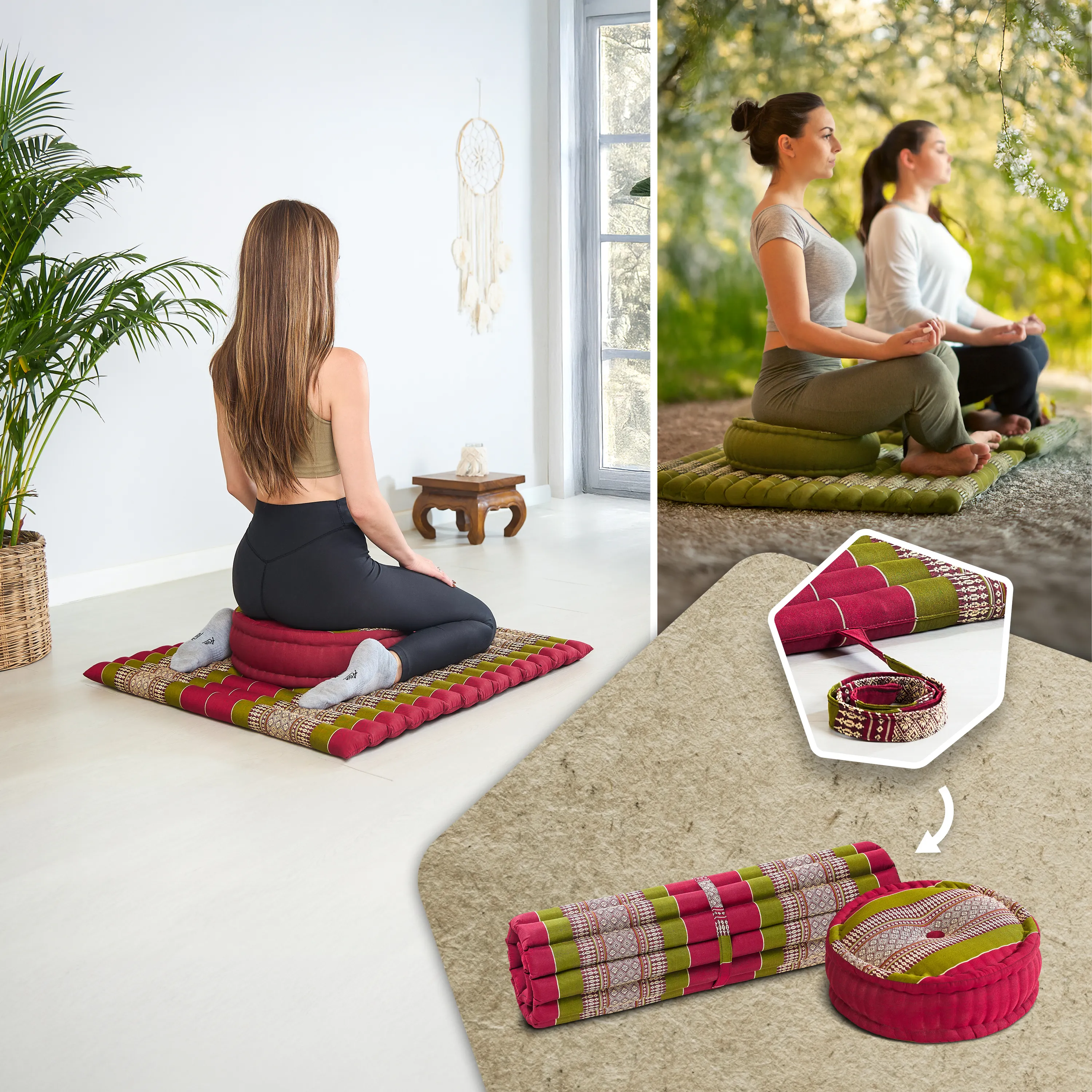 Set XL cuscini da meditazione in kapok