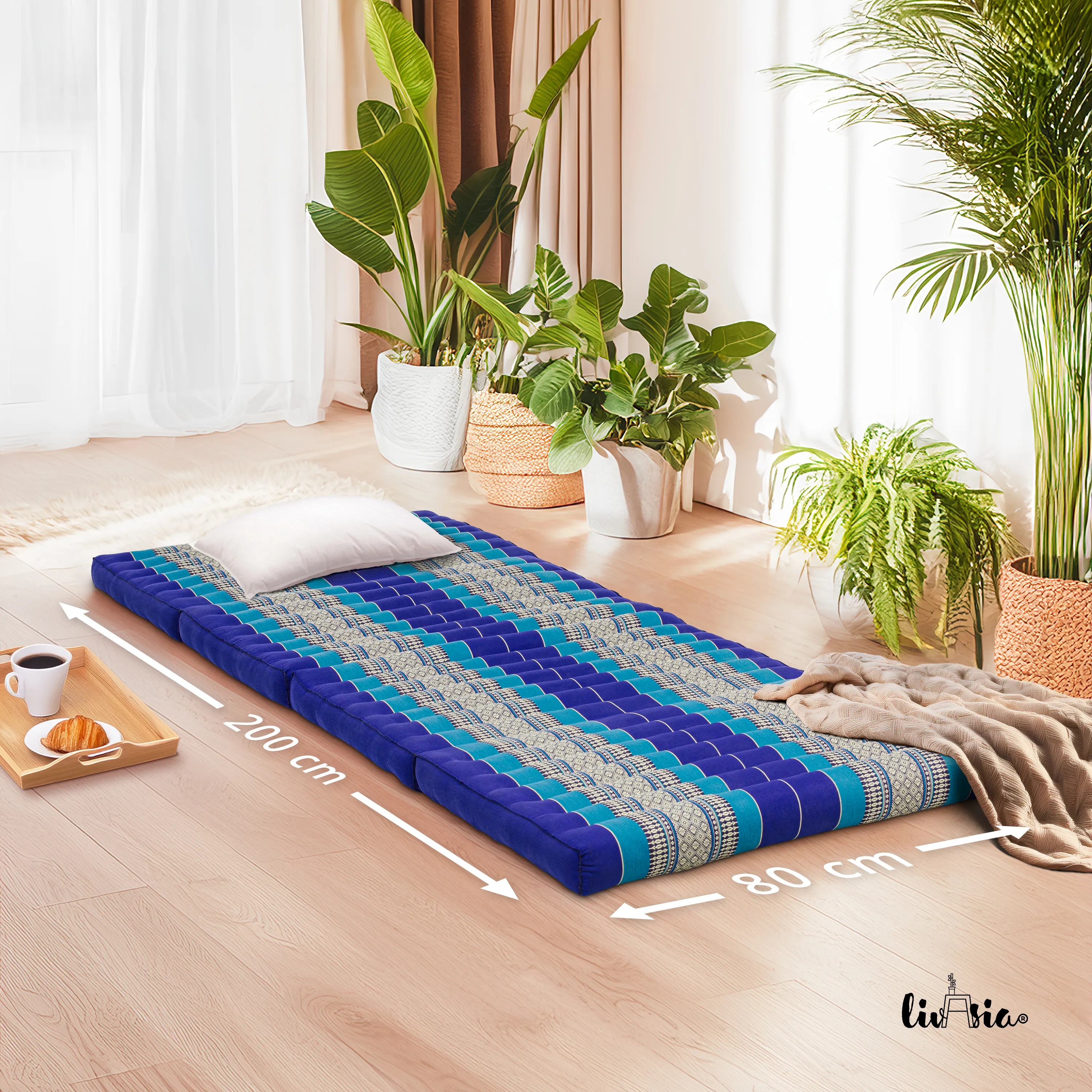 Materasso pieghevole in kapok, larghezza 80 cm, Classic