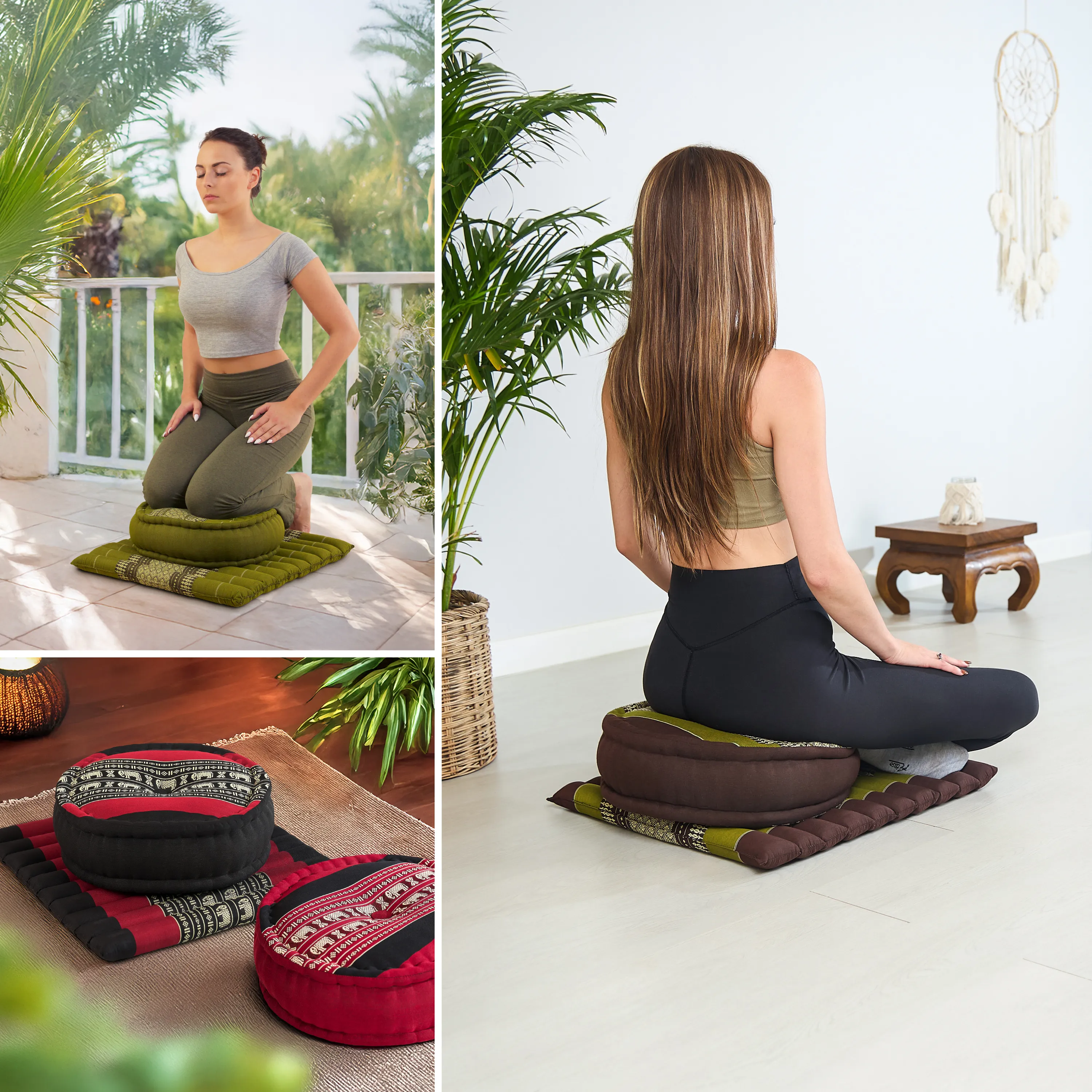 Set L cuscini da meditazione in kapok