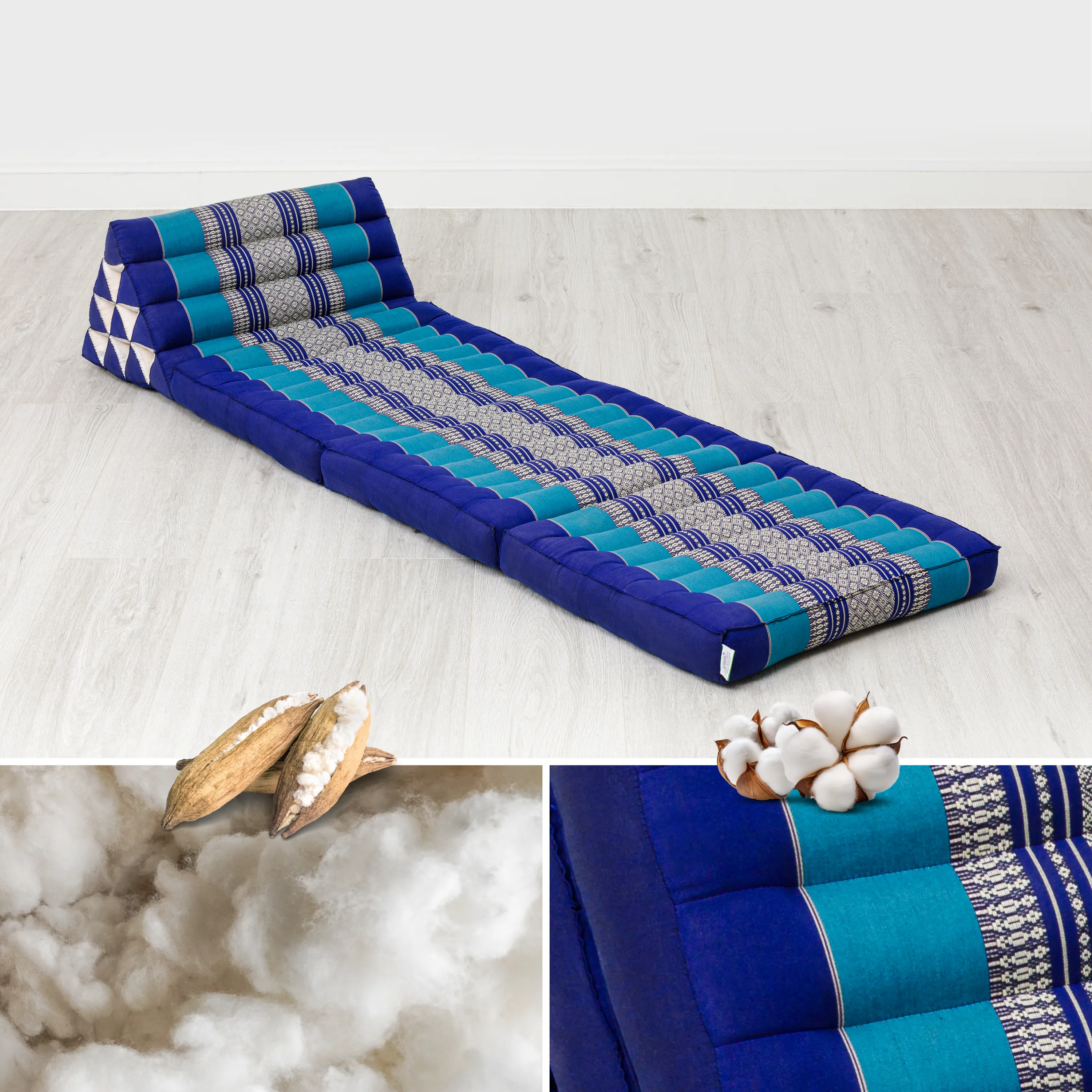 Cuscino thai in kapok con 3 elementi pieghevoli, Classic