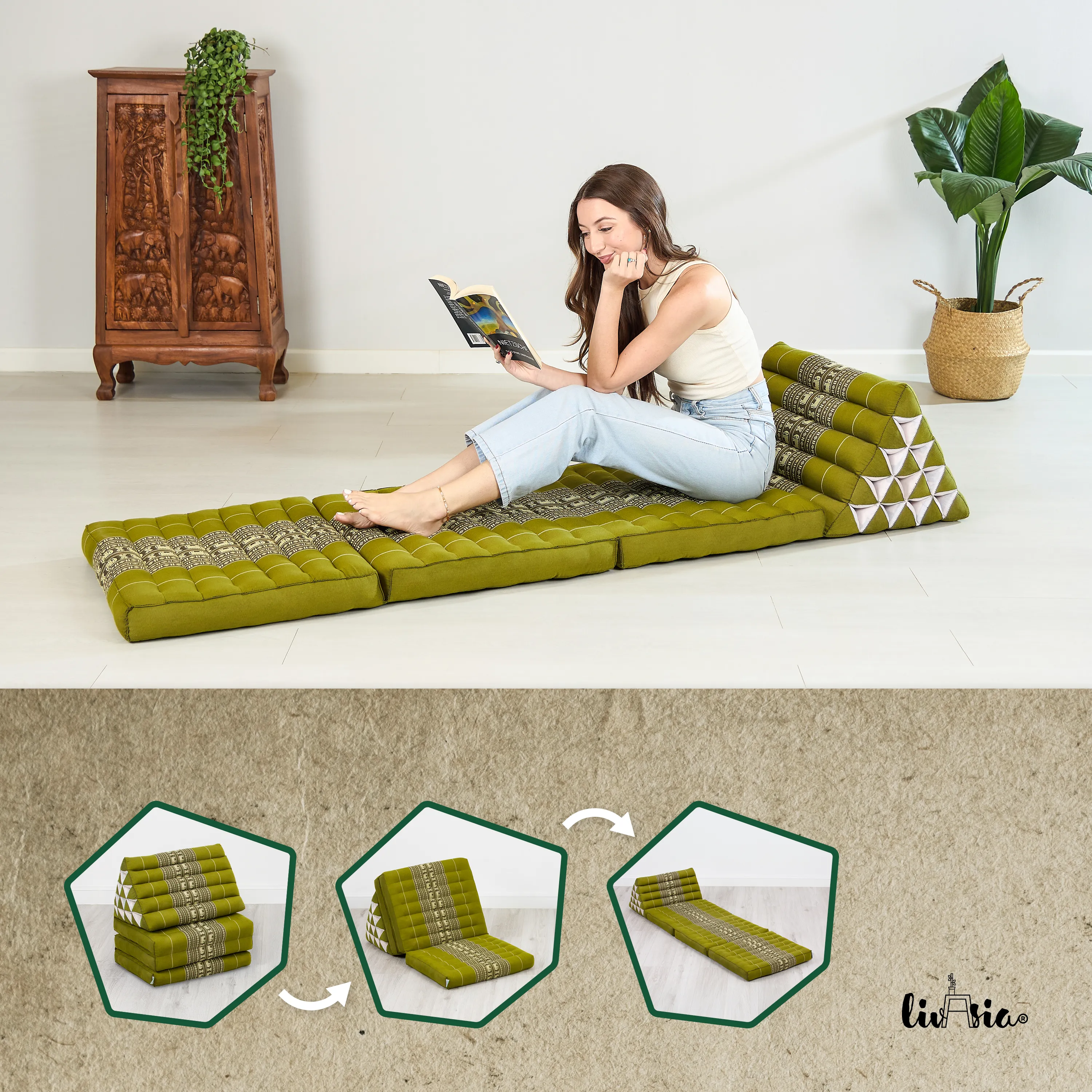 Cuscino thai in kapok altezza XXL