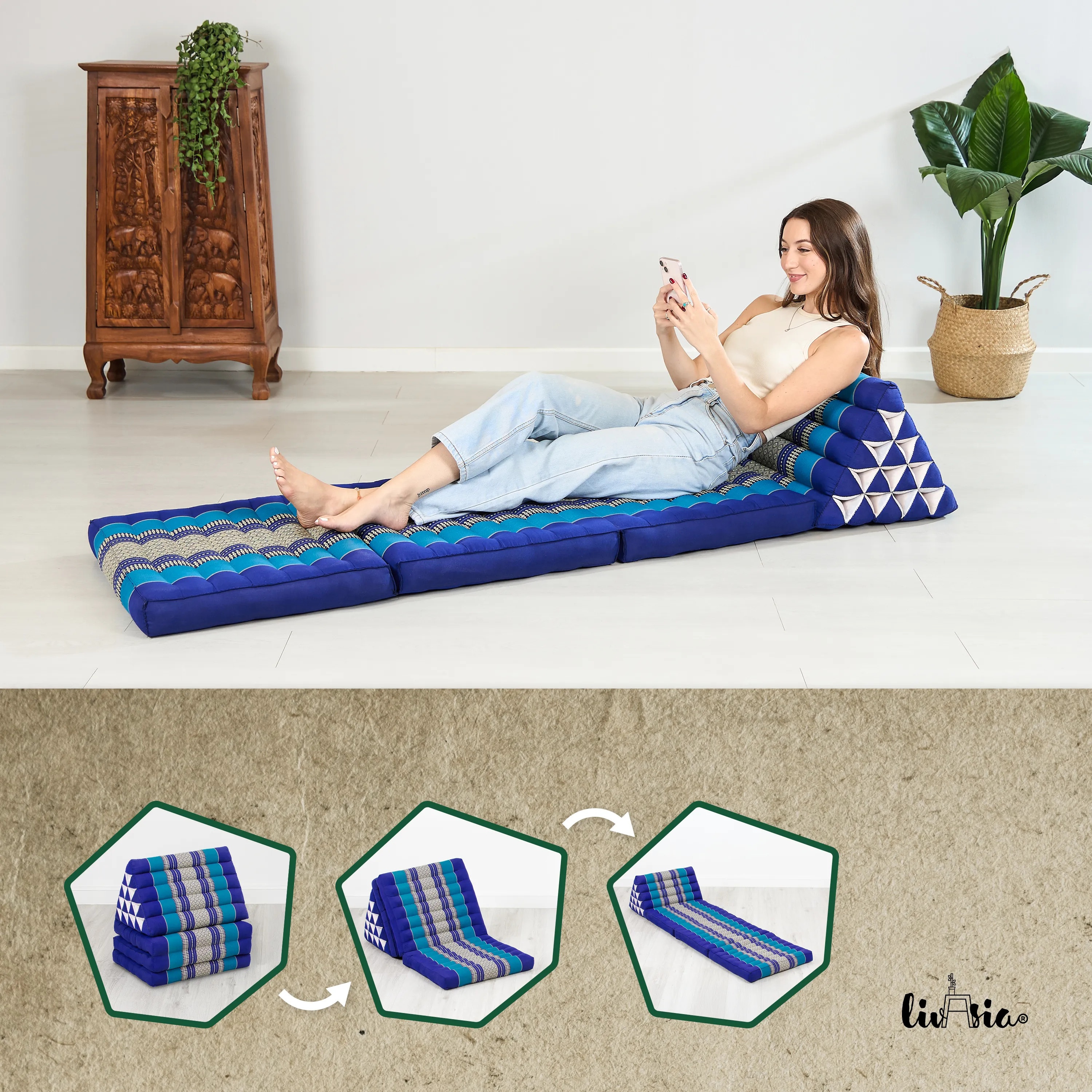 Cuscino thai in kapok altezza XXL