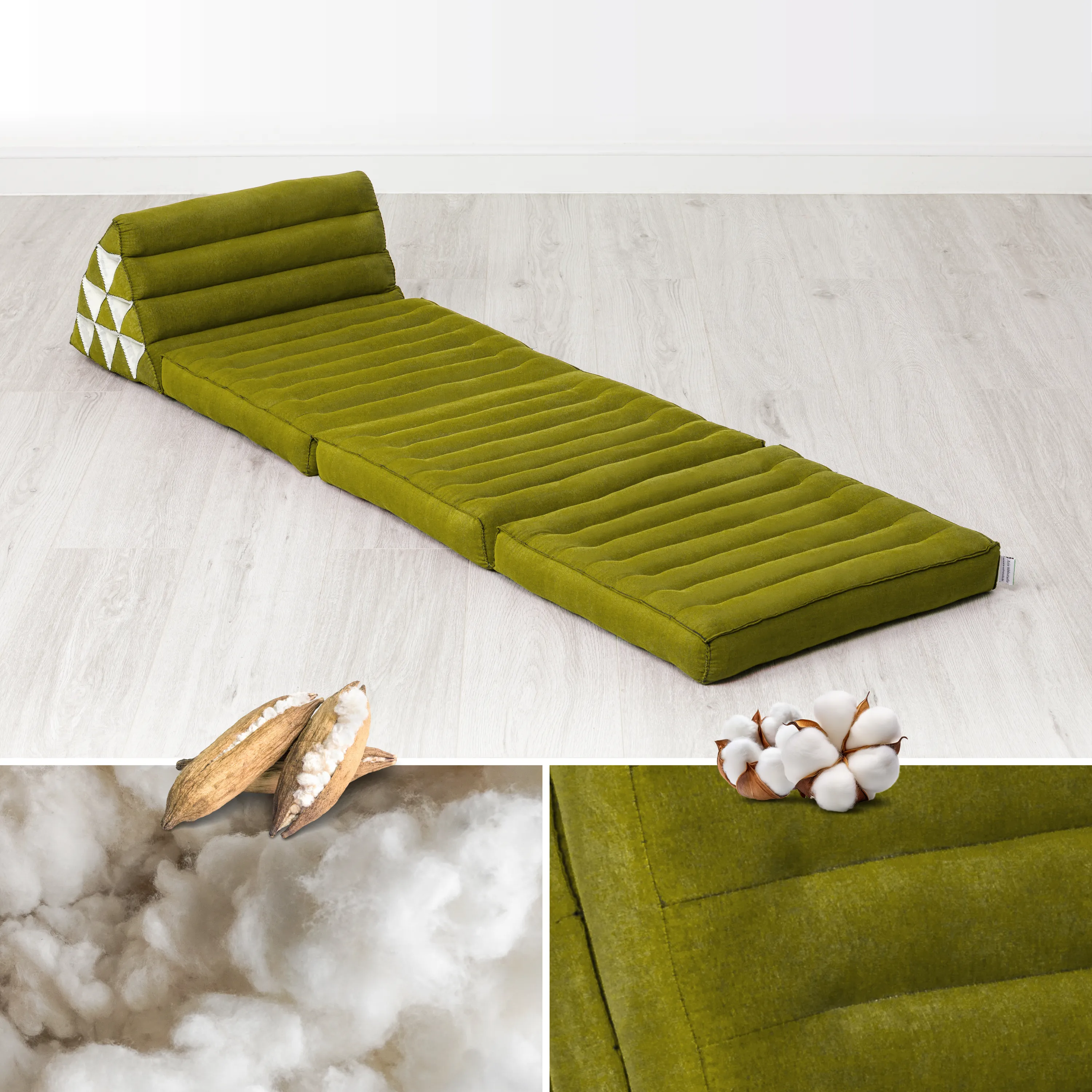 Cuscino thai in kapok con 3 elementi pieghevoli, Basic