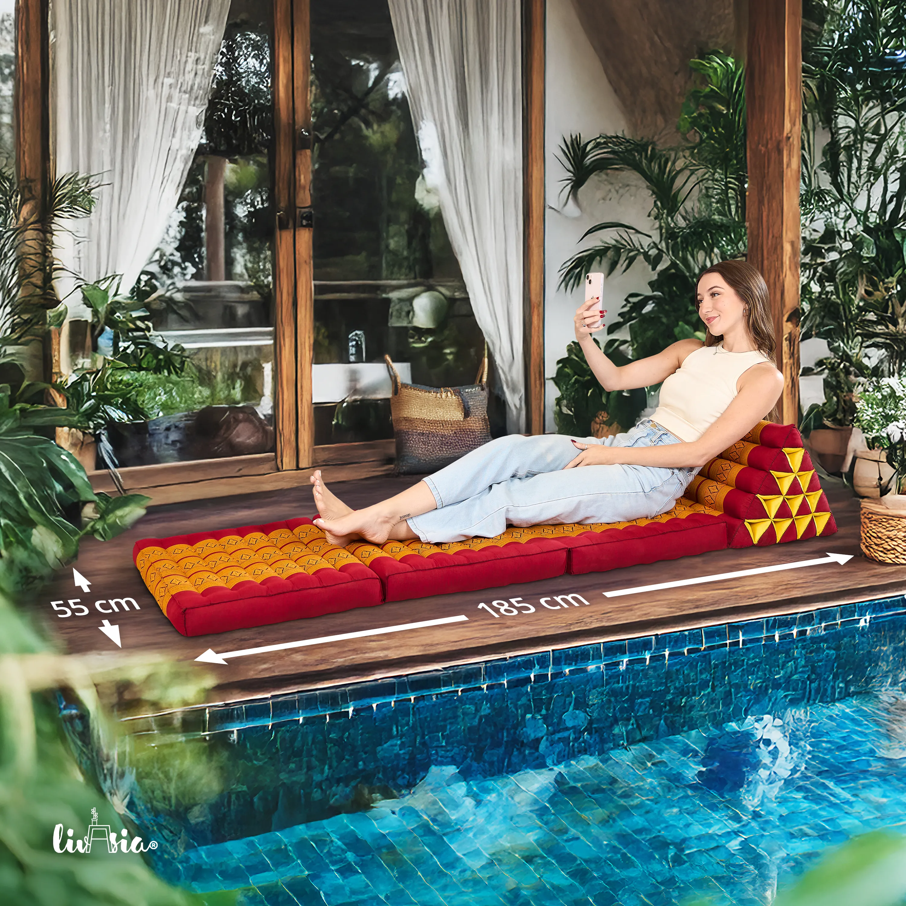 Cuscino thai in kapok altezza XXL