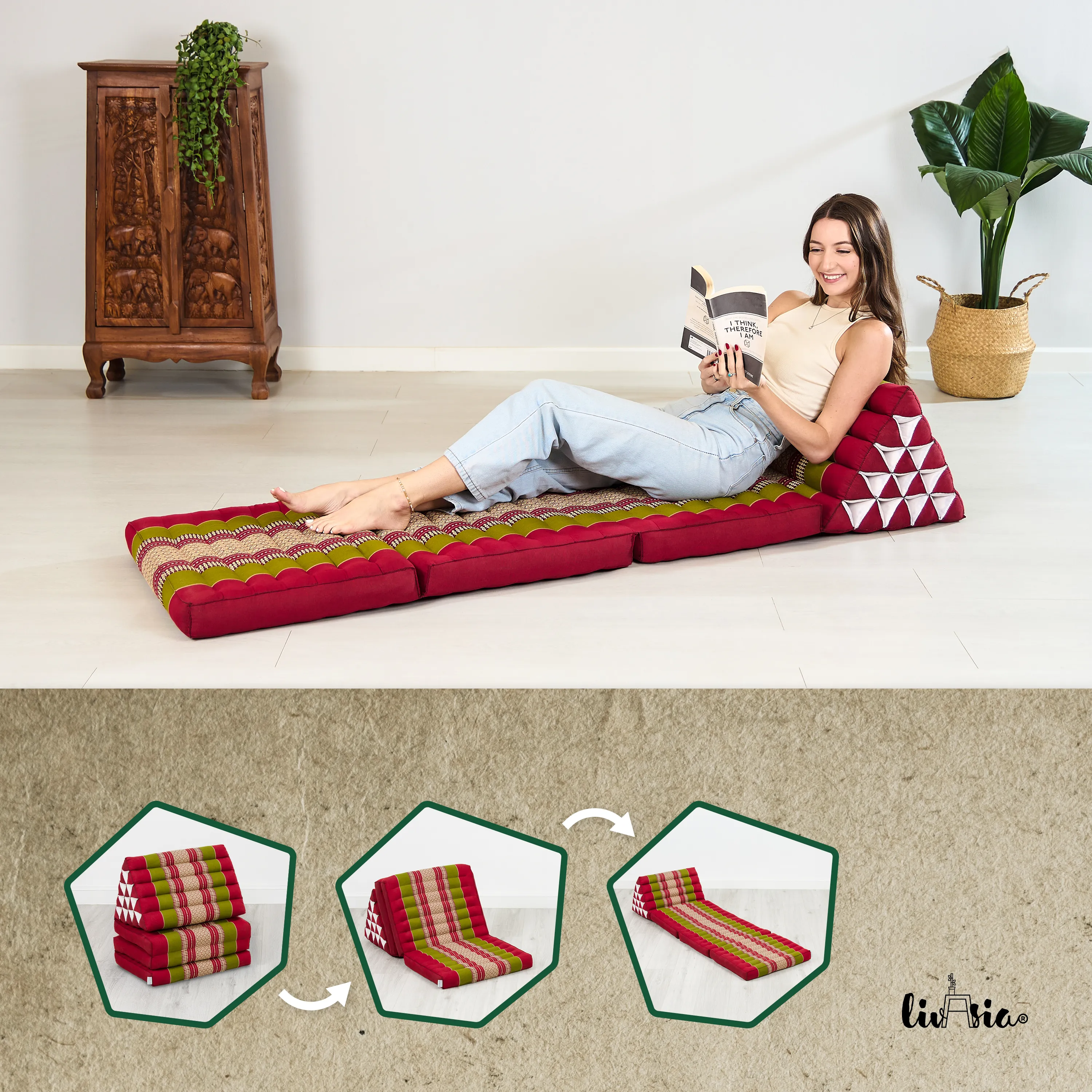 Cuscino thai in kapok altezza XXL