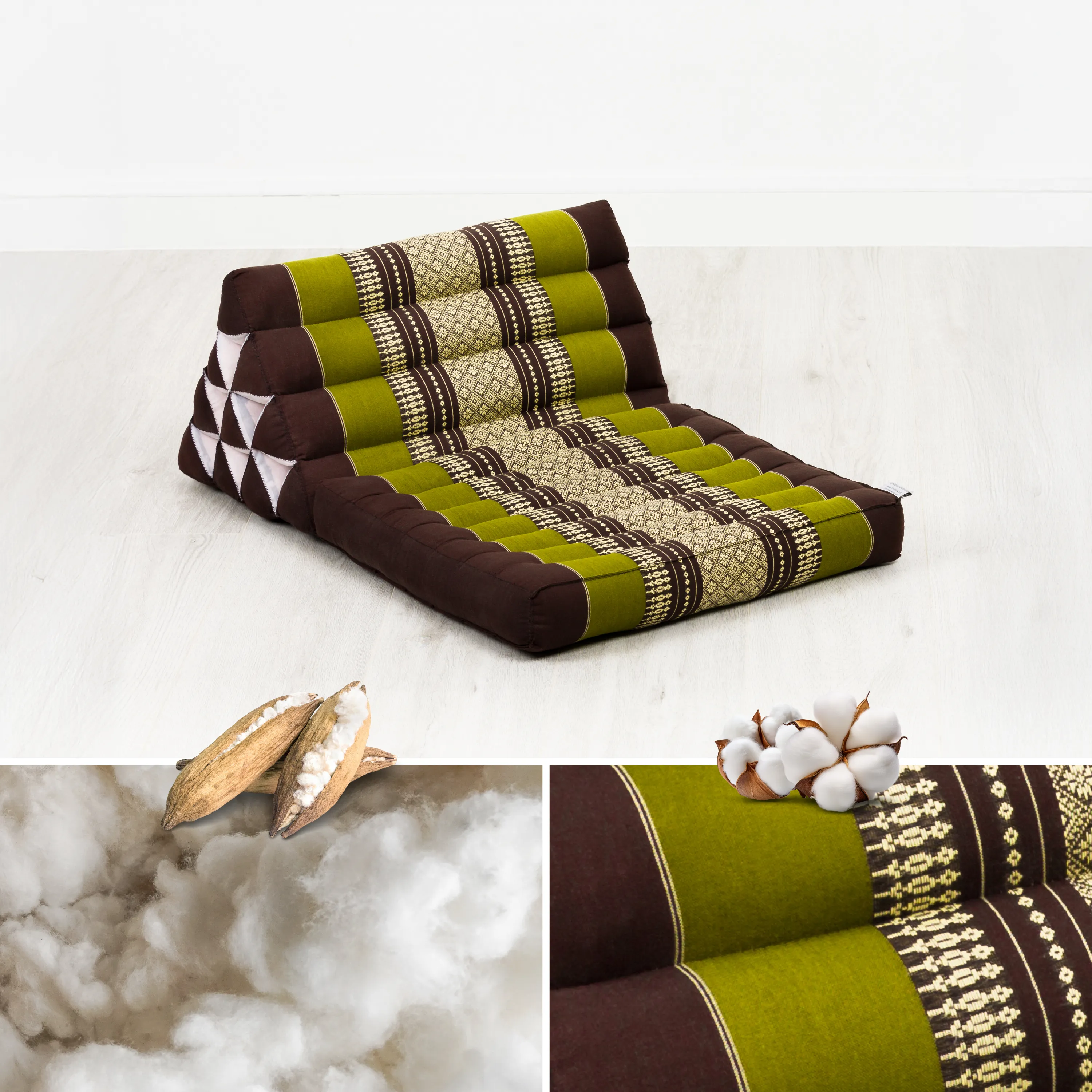 Cuscino thai in kapok con 1 elemento pieghevole
