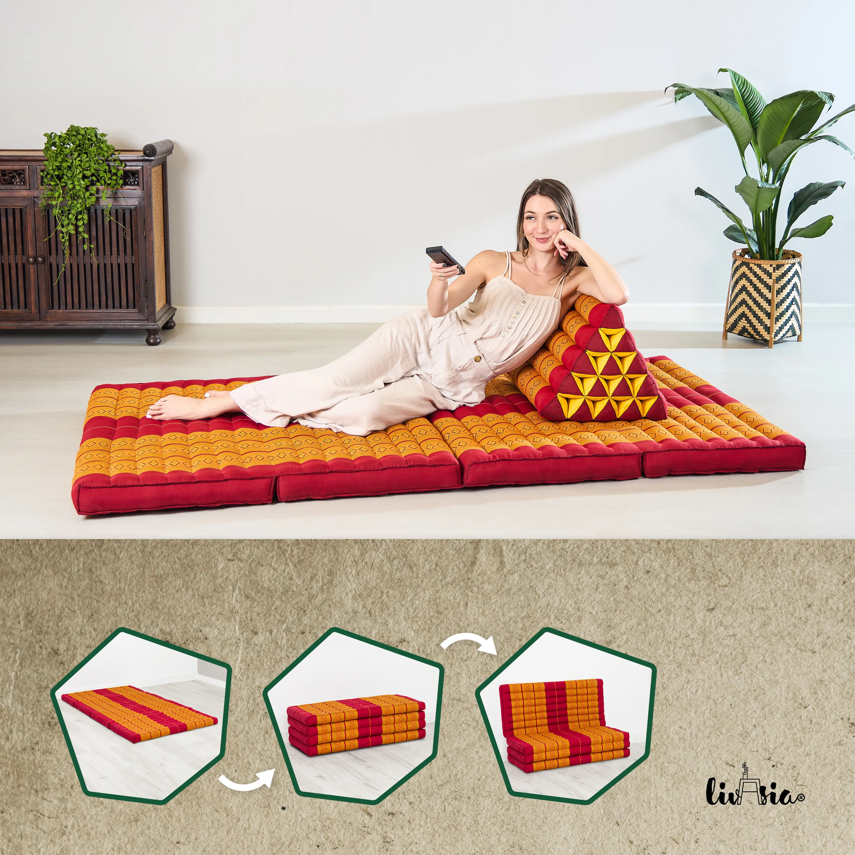 Materasso pieghevole in kapok, larghezza 110 cm, Classic