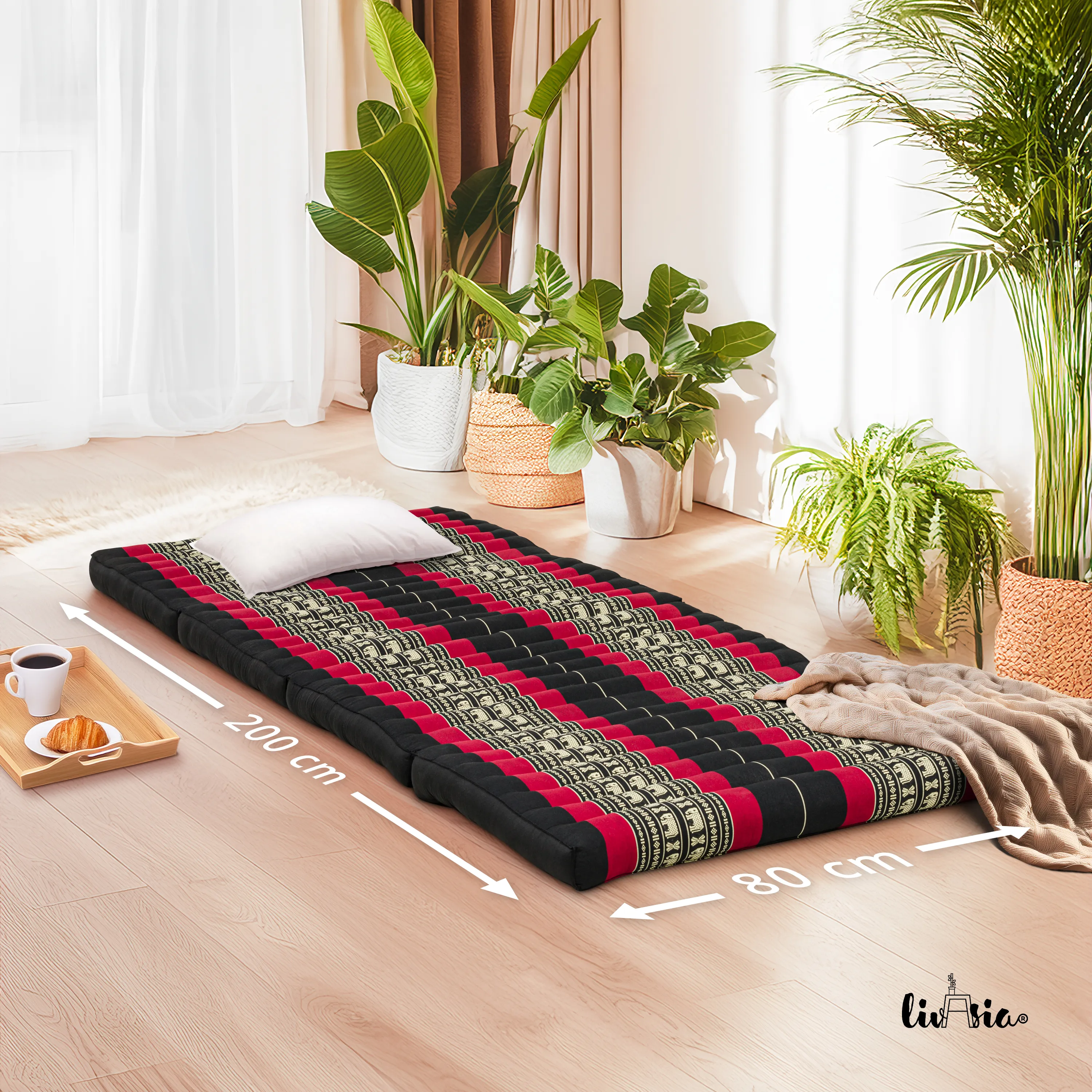 Materasso pieghevole in kapok, larghezza 80 cm, Classic