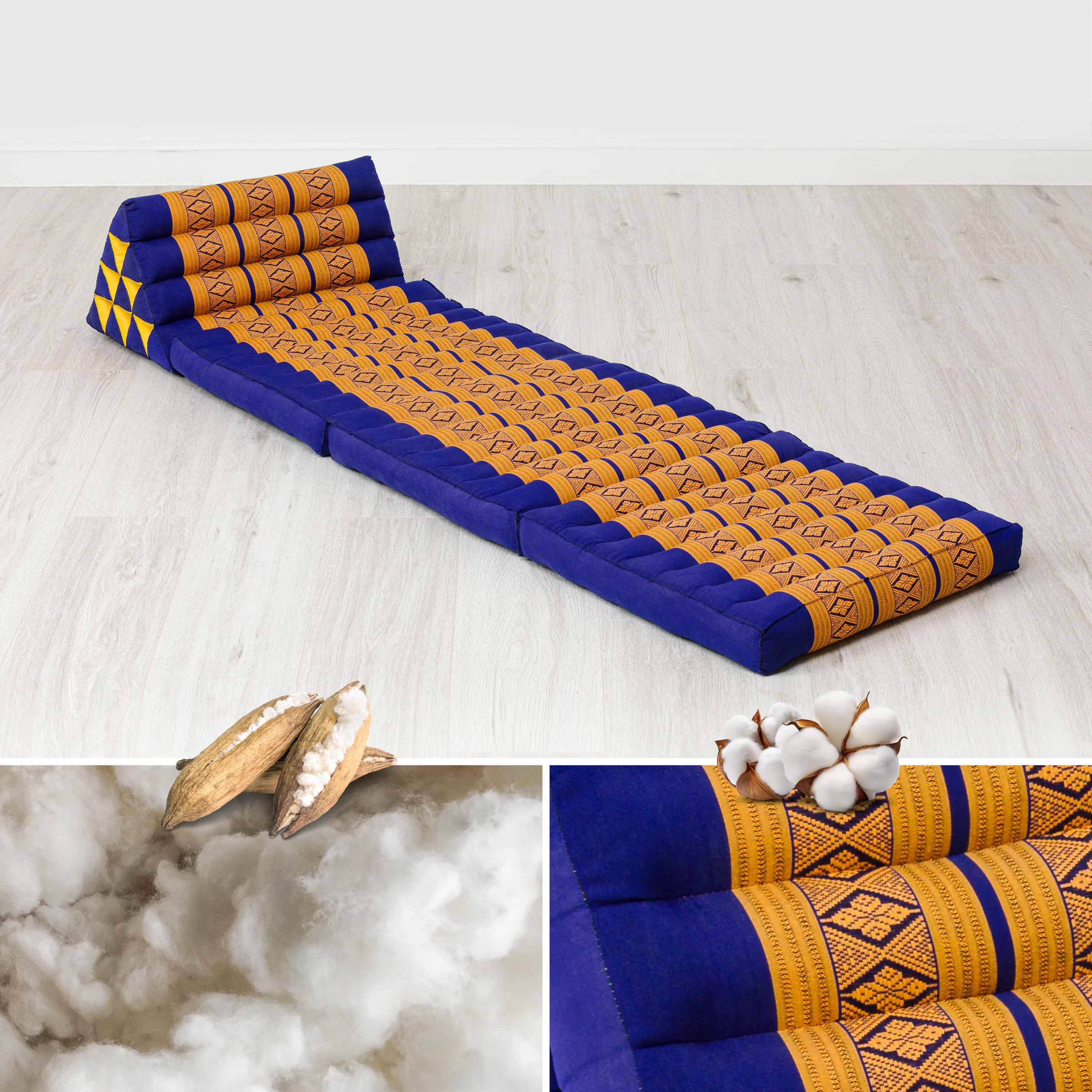 Cuscino thai in kapok con 3 elementi pieghevoli, Classic