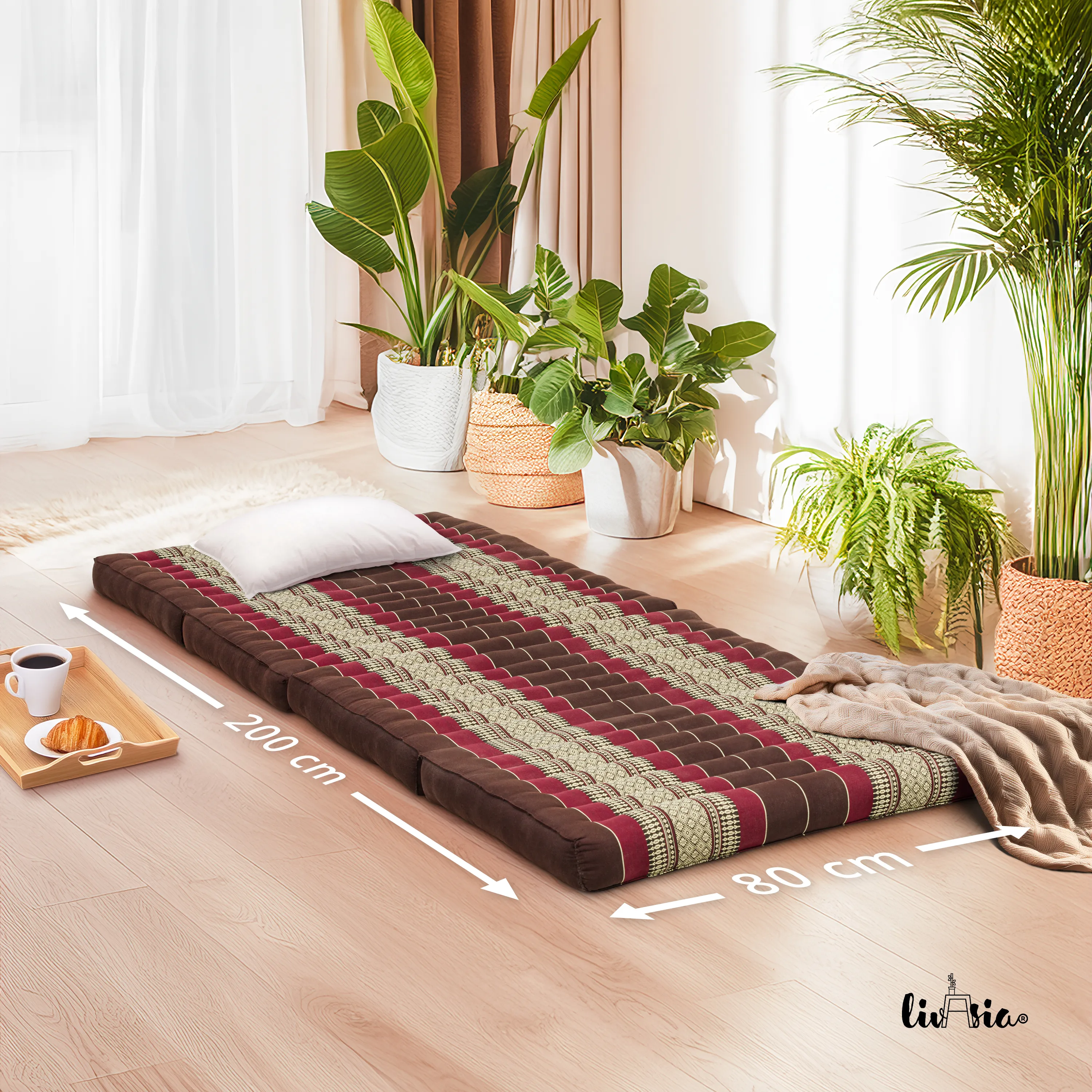 Materasso pieghevole in kapok, larghezza 80 cm, Classic