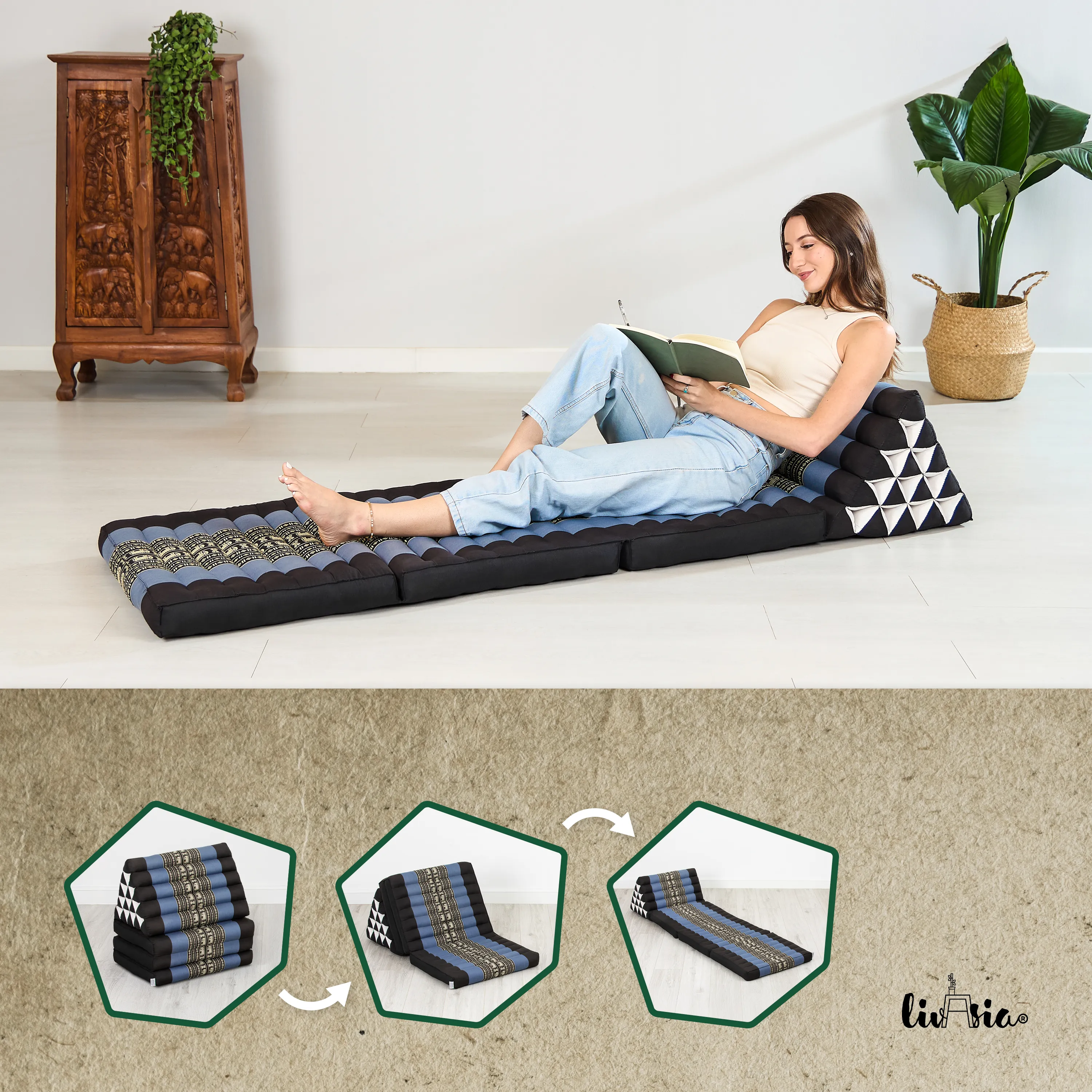 Cuscino thai in kapok altezza XXL