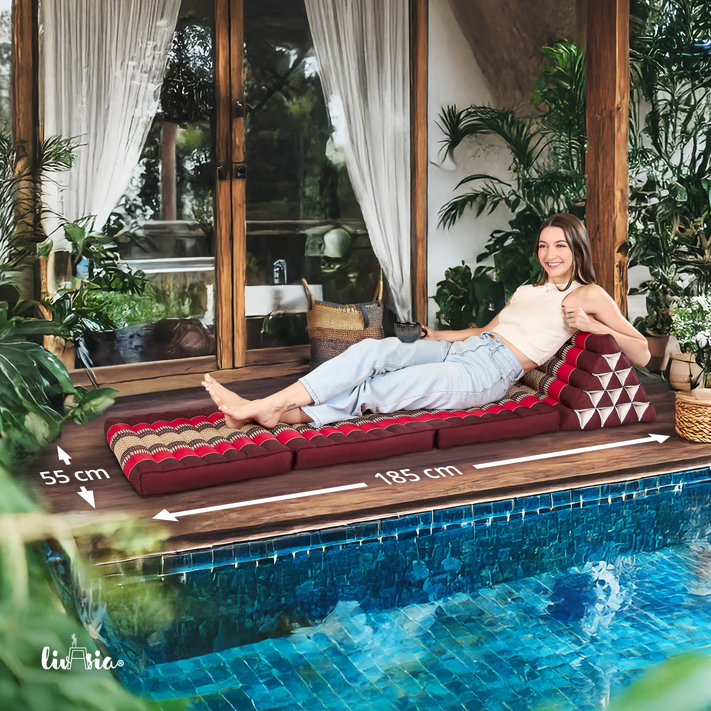 Cuscino thai in kapok altezza XXL
