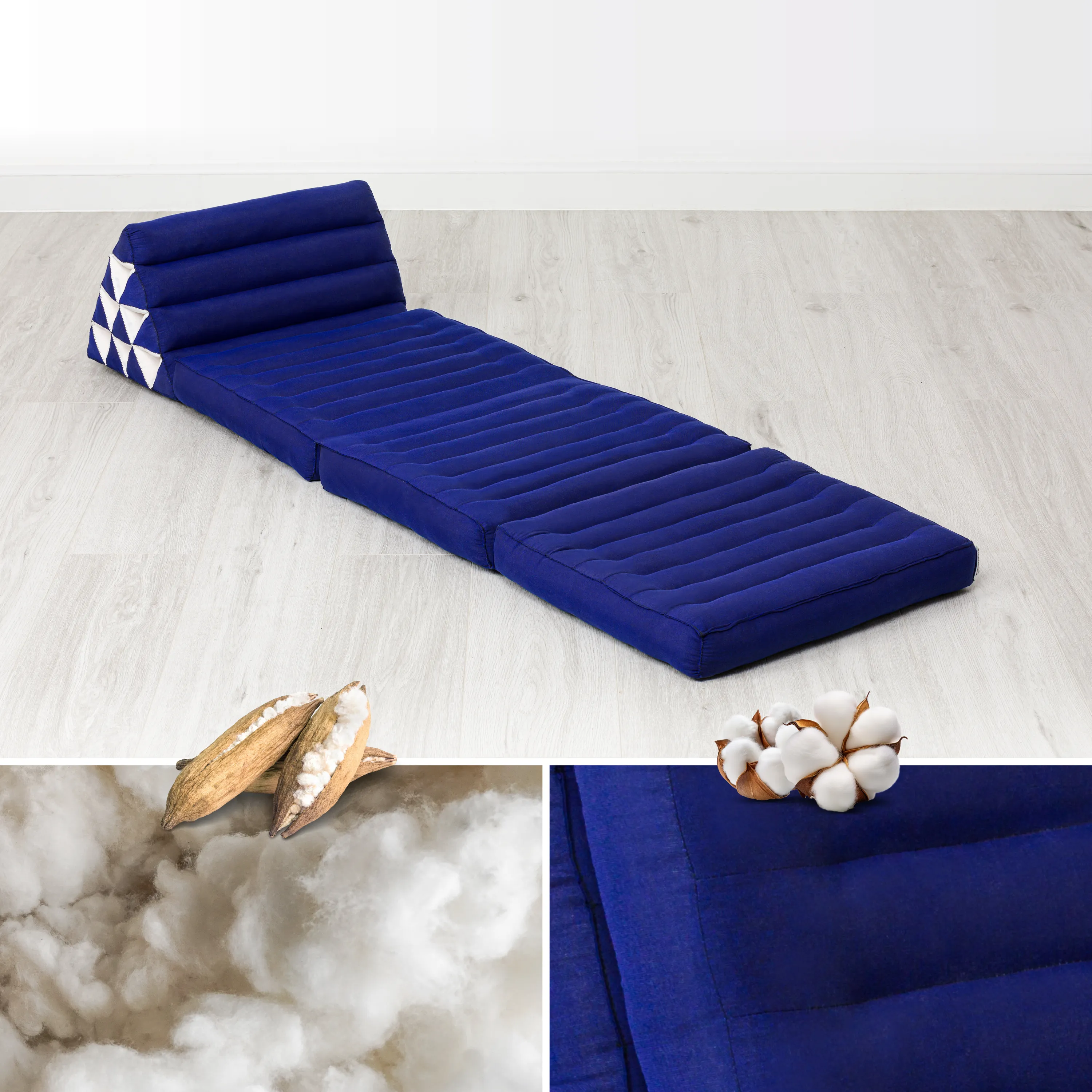 Cuscino thai in kapok con 3 elementi pieghevoli, Basic