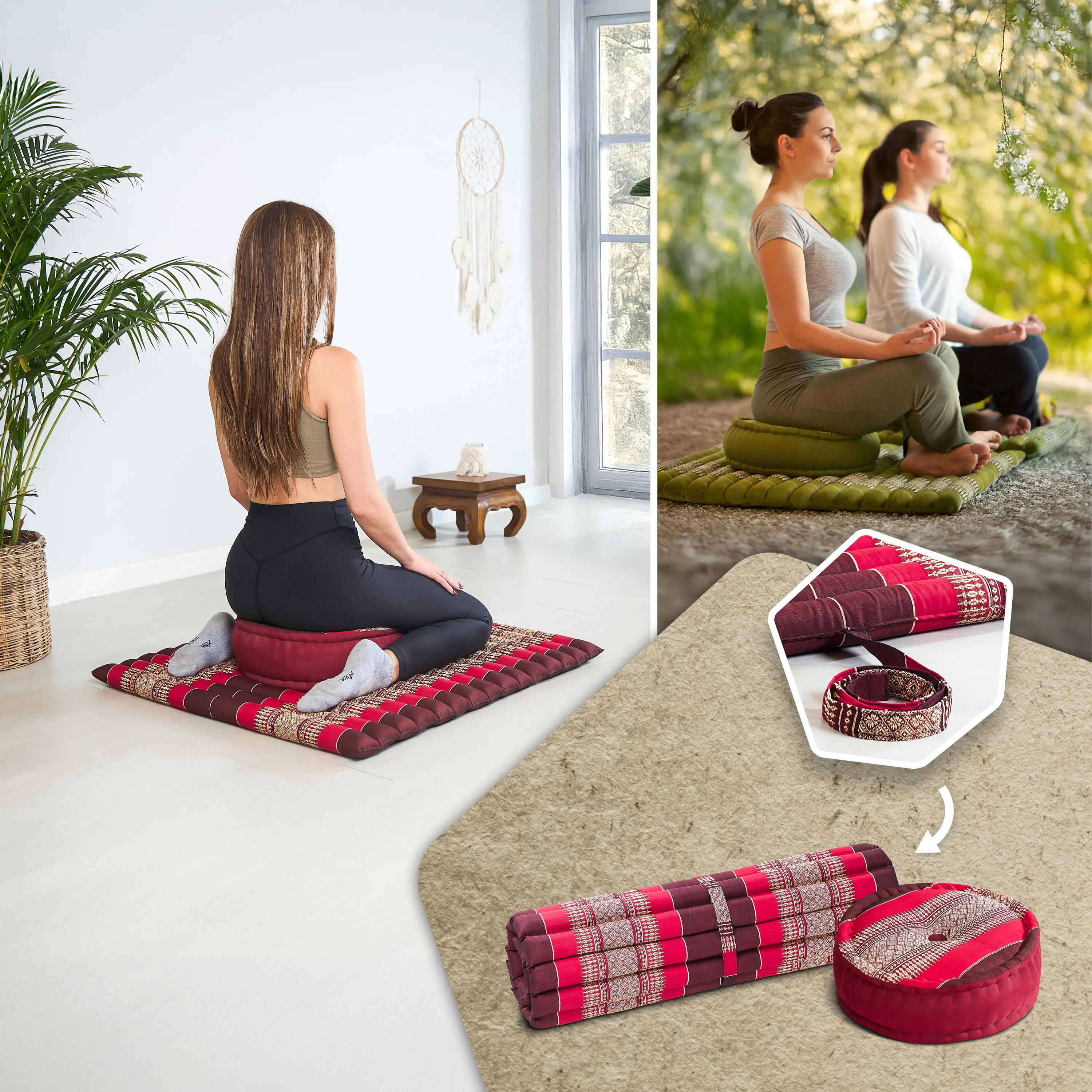 Set XL cuscini da meditazione in kapok