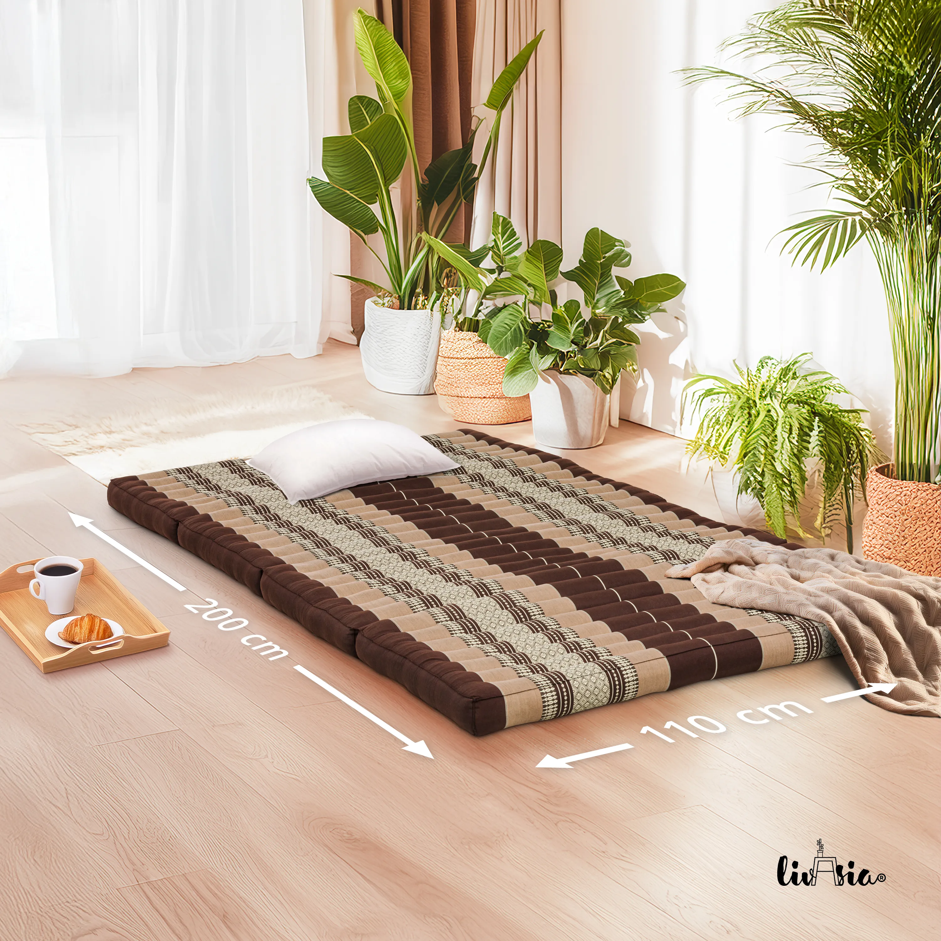 Materasso pieghevole in kapok, larghezza 110 cm, Classic