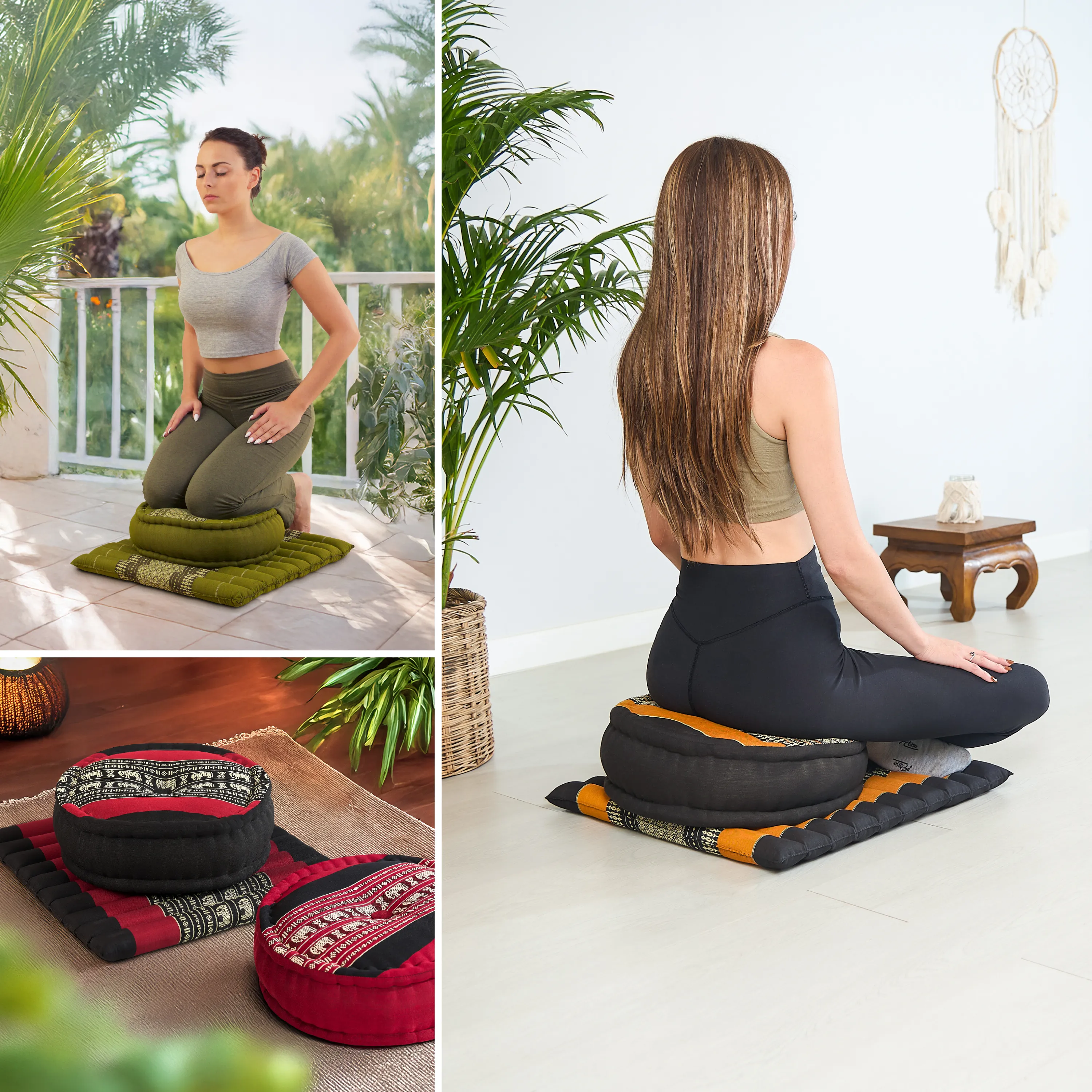 Set L cuscini da meditazione in kapok