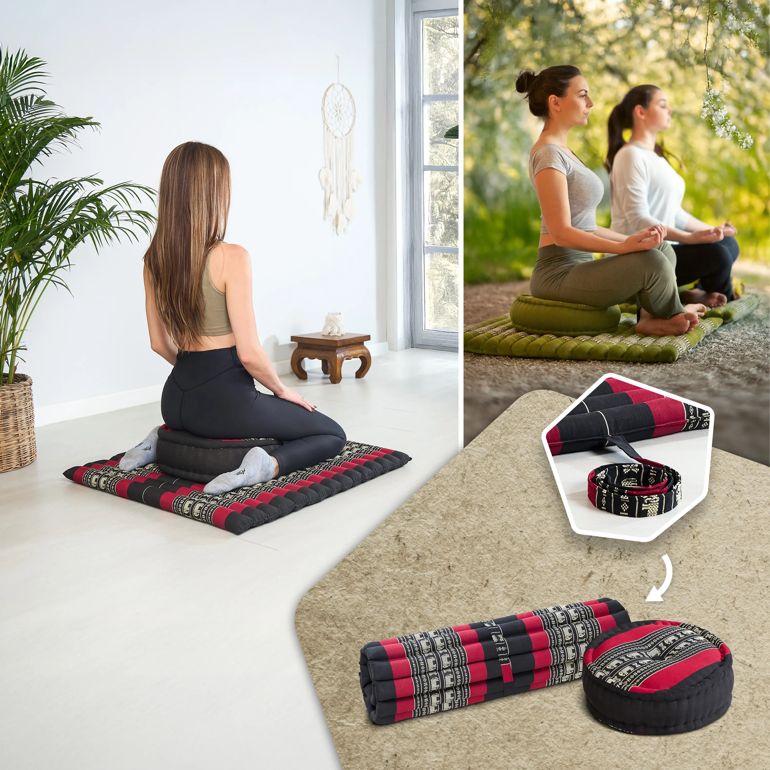 Set XL cuscini da meditazione in kapok