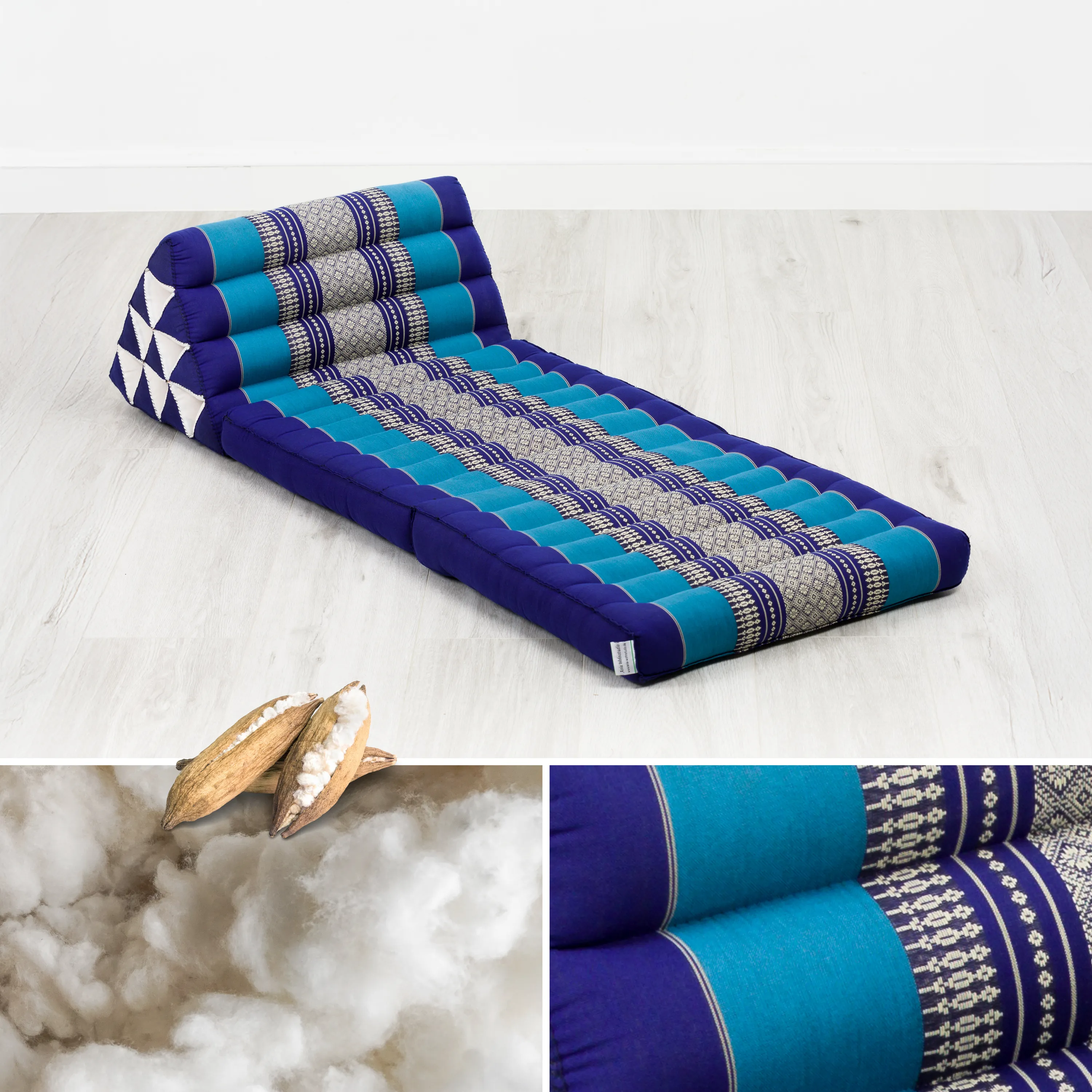 Cuscino thai in kapok con 2 elementi pieghevoli