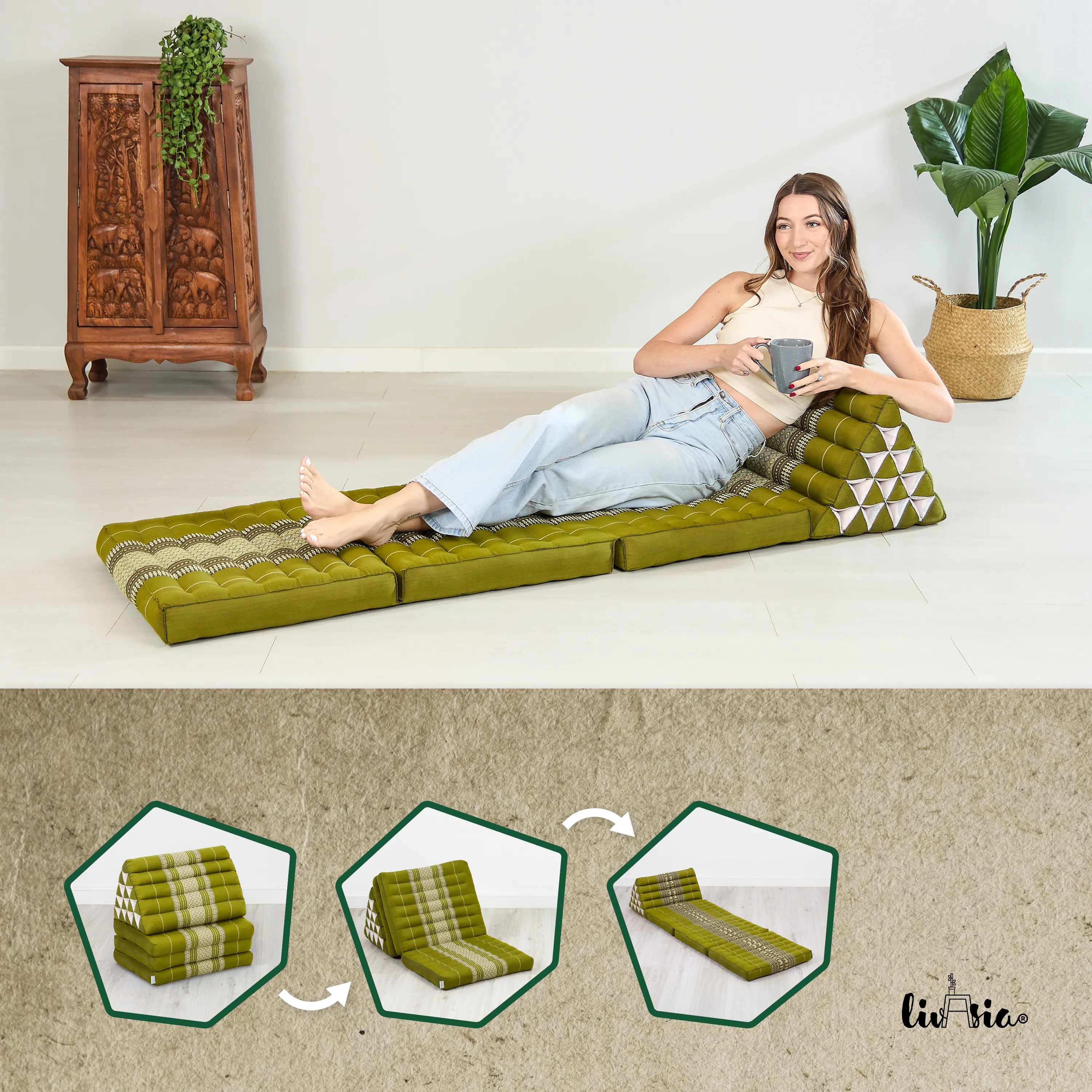 Cuscino thai in kapok altezza XXL