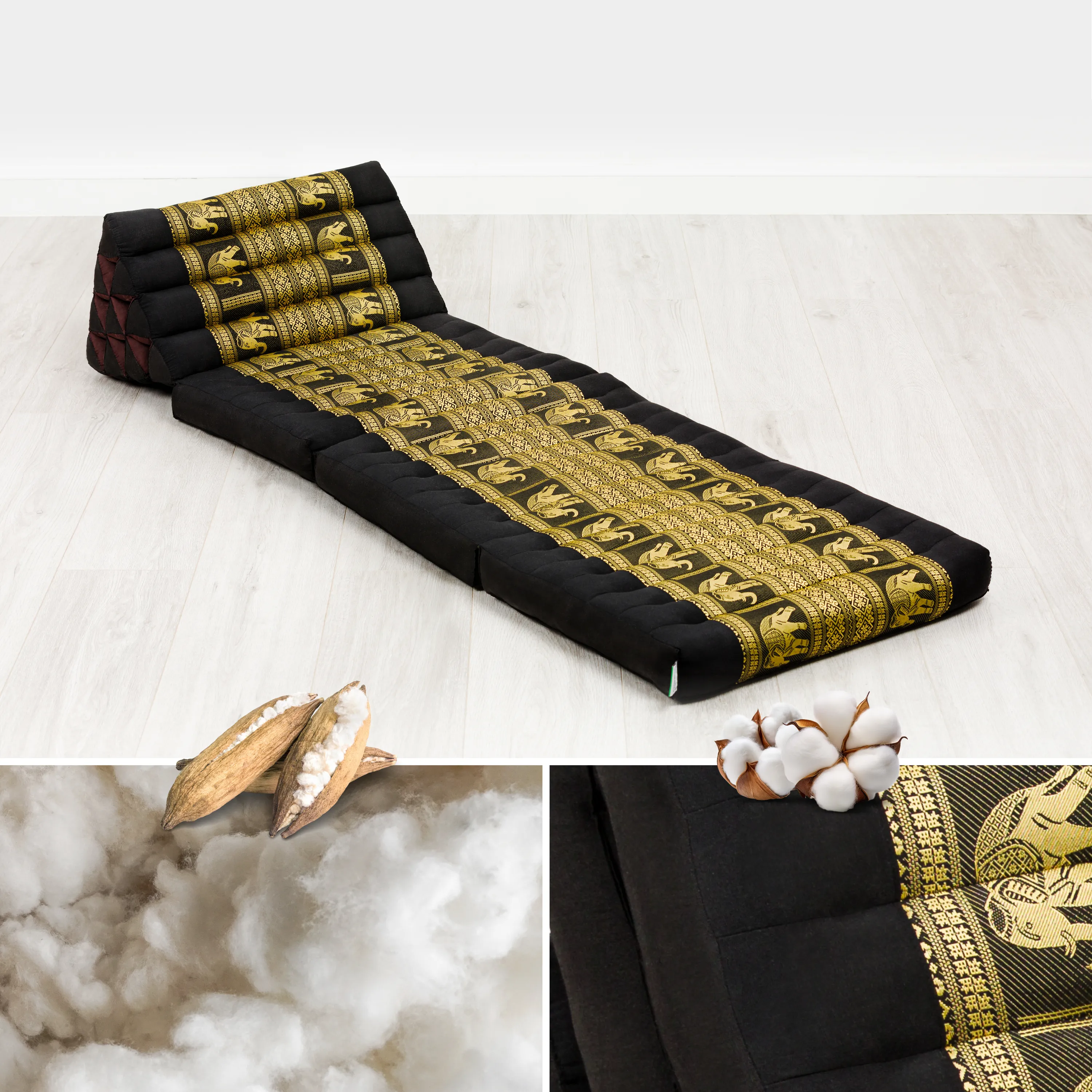 Cuscino thai in kapok con 3 elementi pieghevoli, Deluxe
