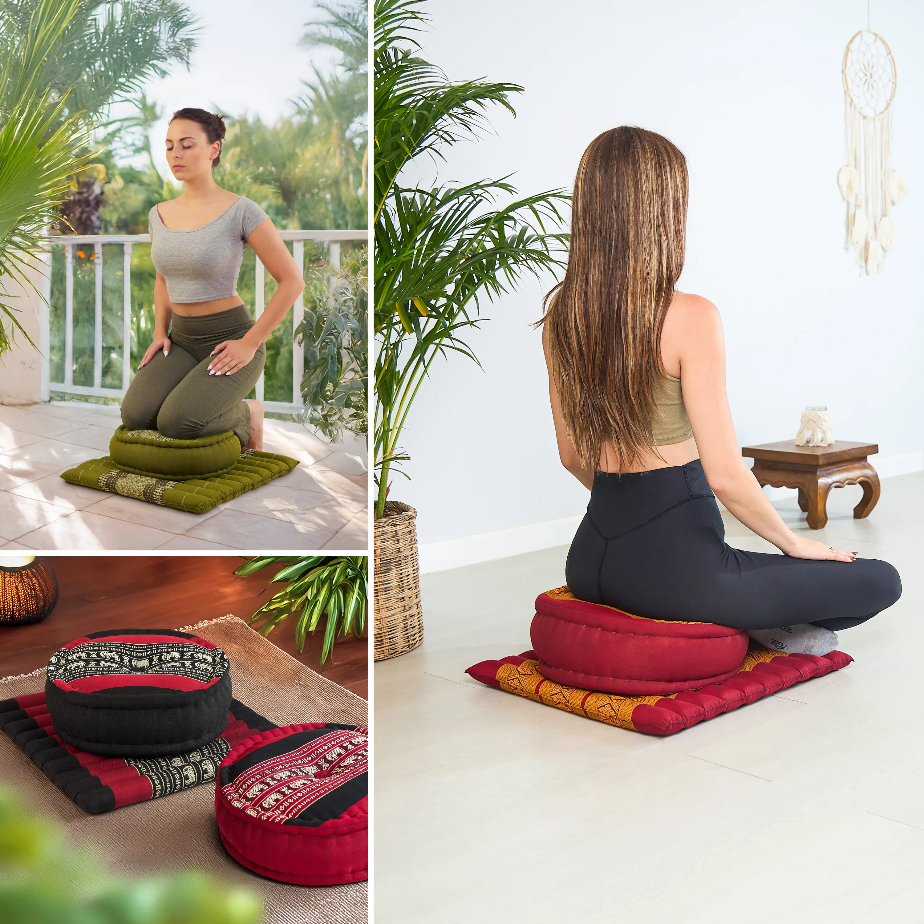 Set L cuscini da meditazione in kapok