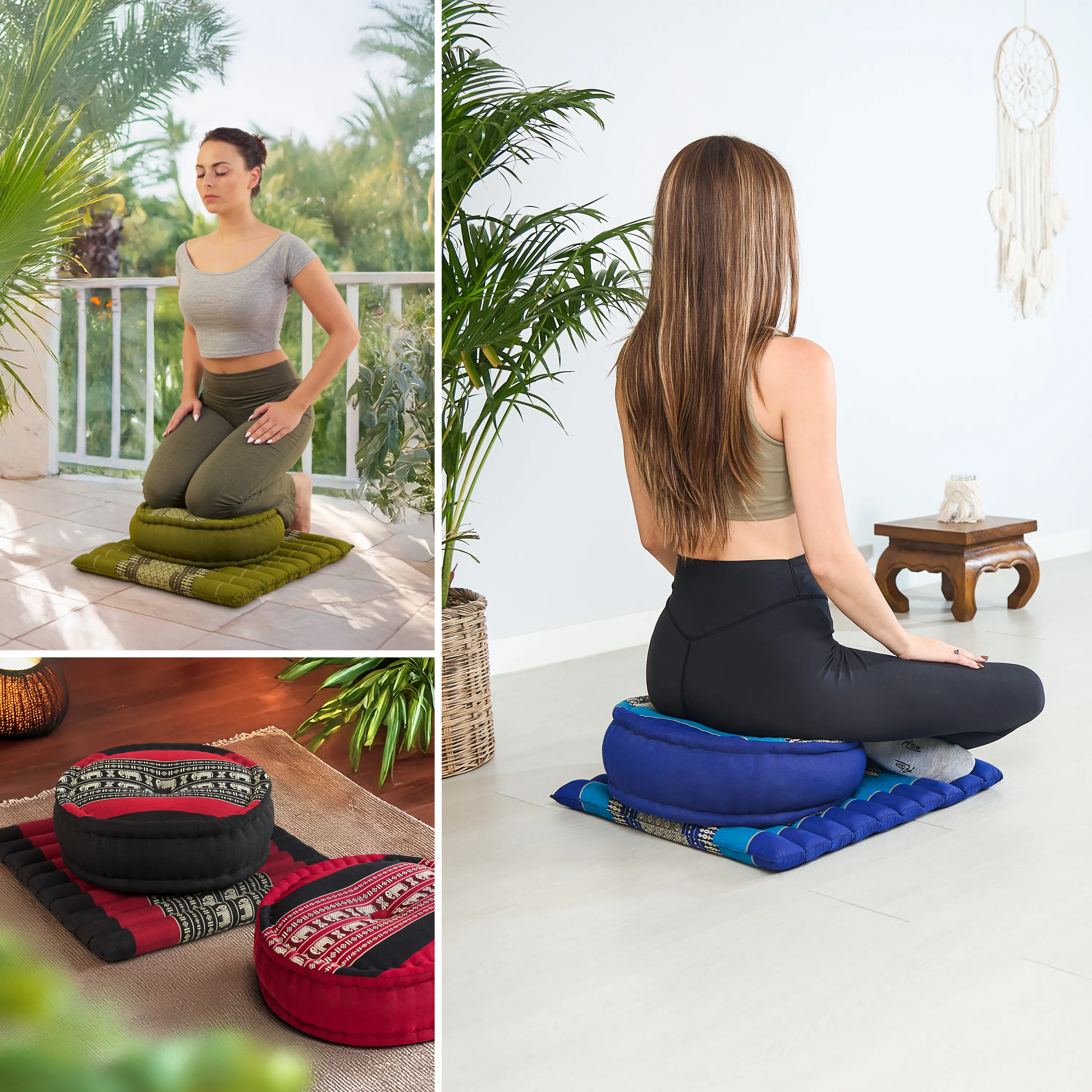 Set L cuscini da meditazione in kapok