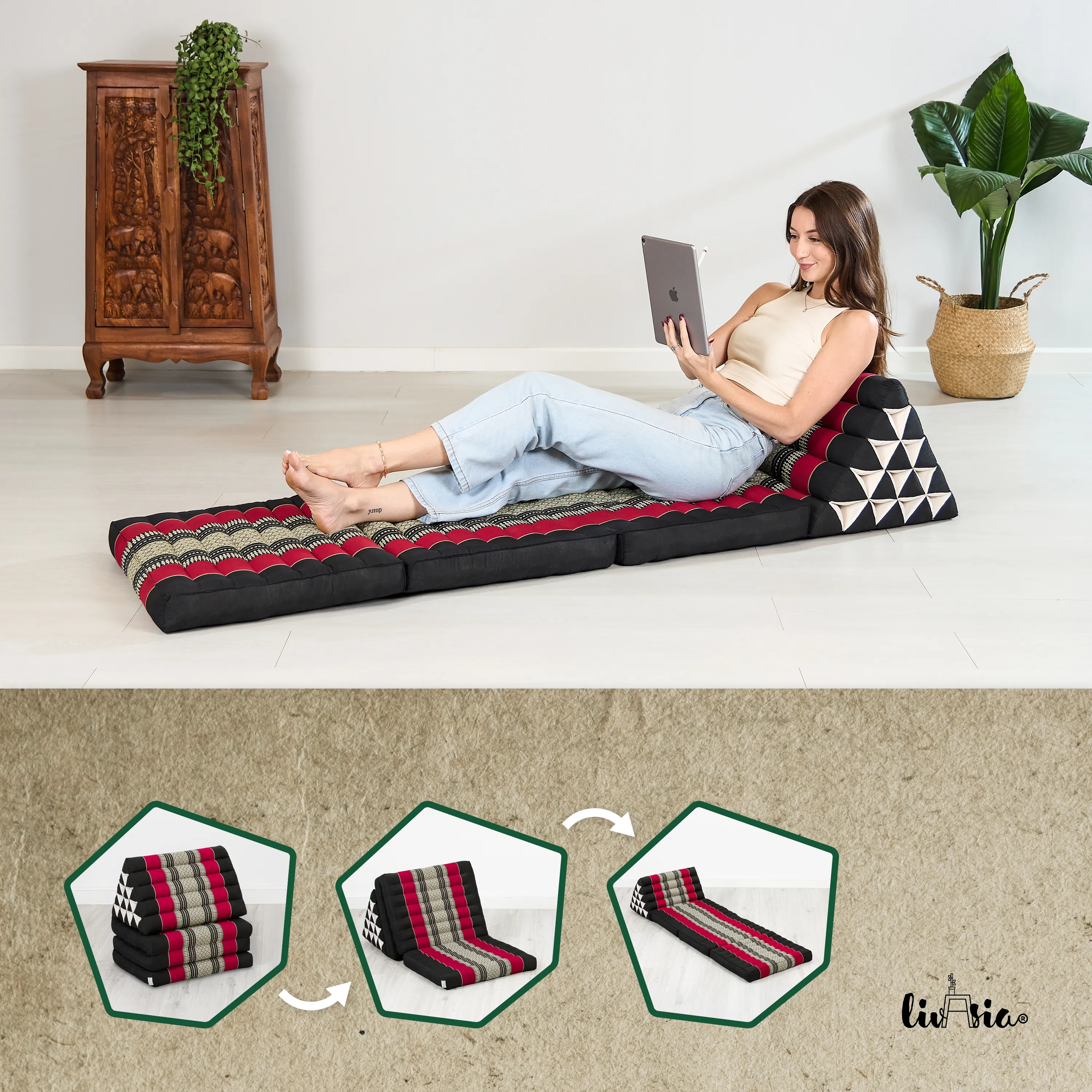 Cuscino thai in kapok altezza XXL