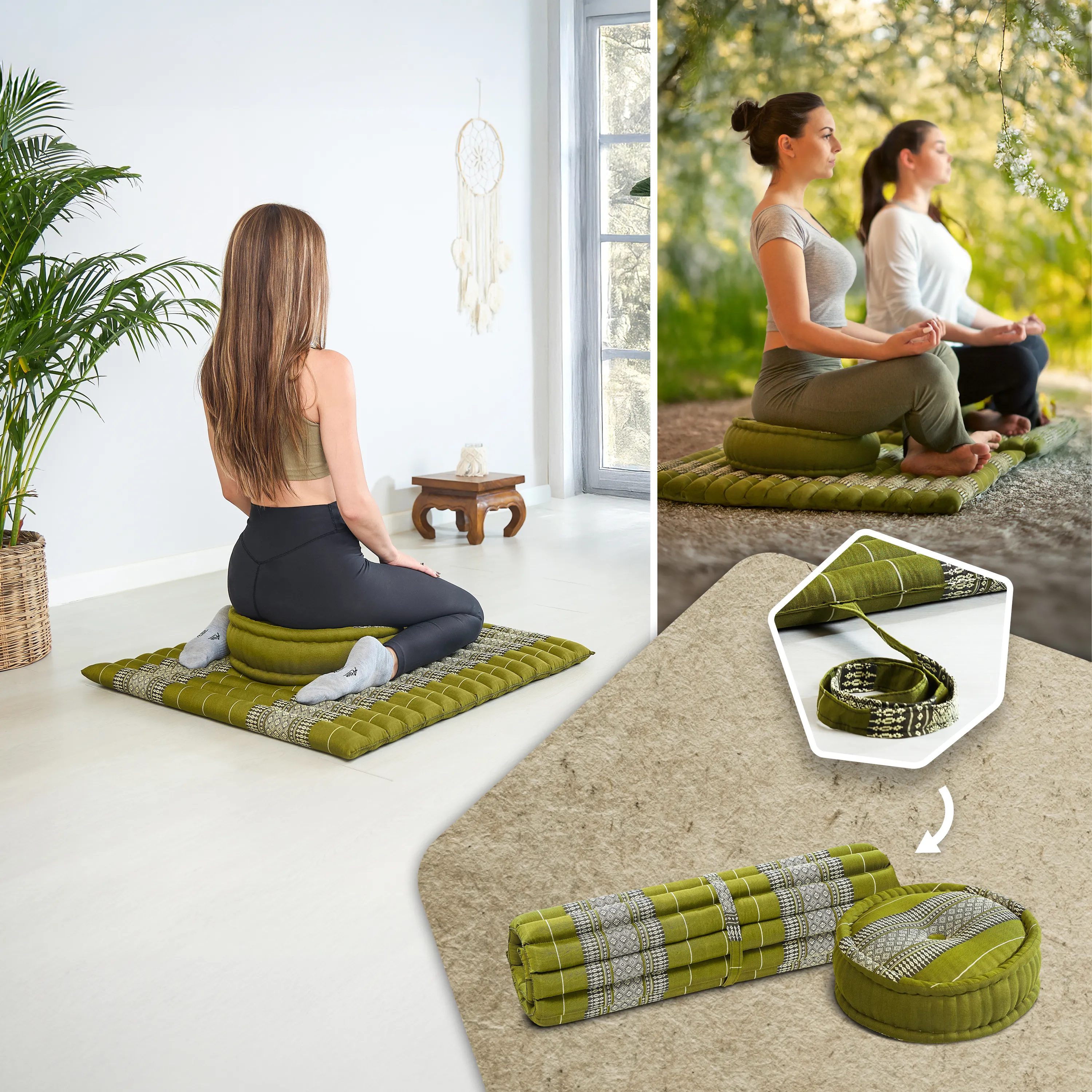 Set XL cuscini da meditazione in kapok