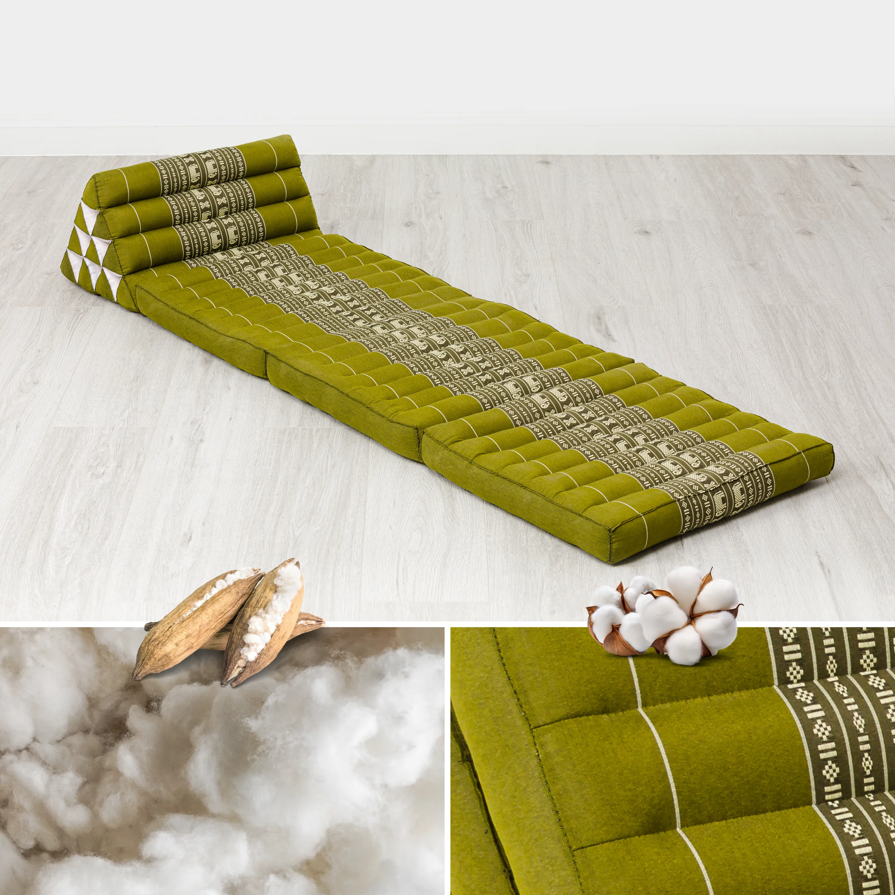 Cuscino thai in kapok con 3 elementi pieghevoli, Classic