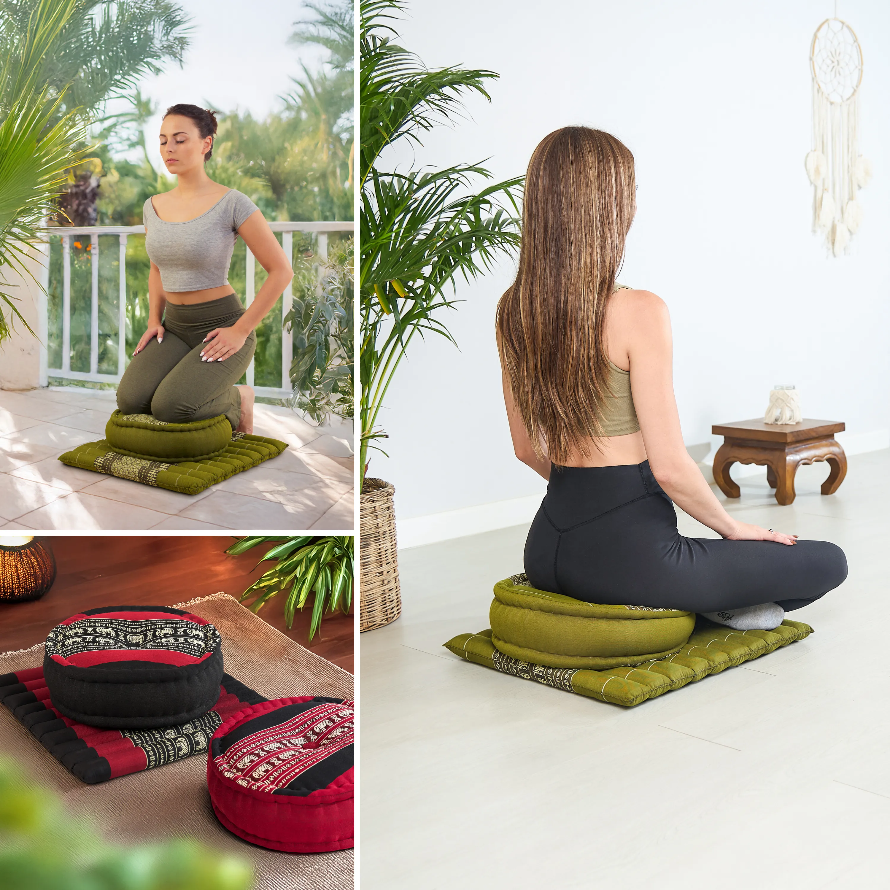 Set L cuscini da meditazione in kapok