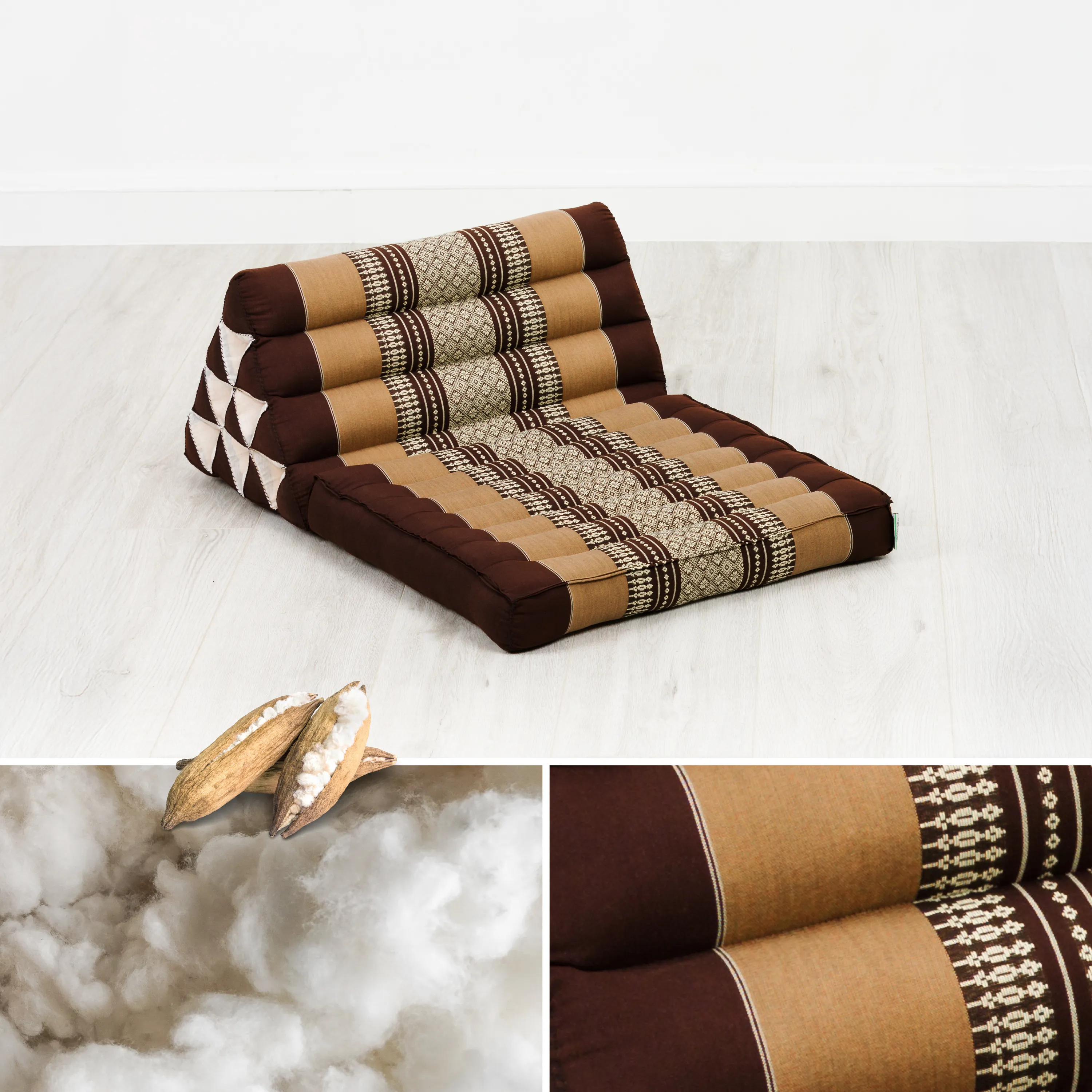 Cuscino thai in kapok con 1 elemento pieghevole