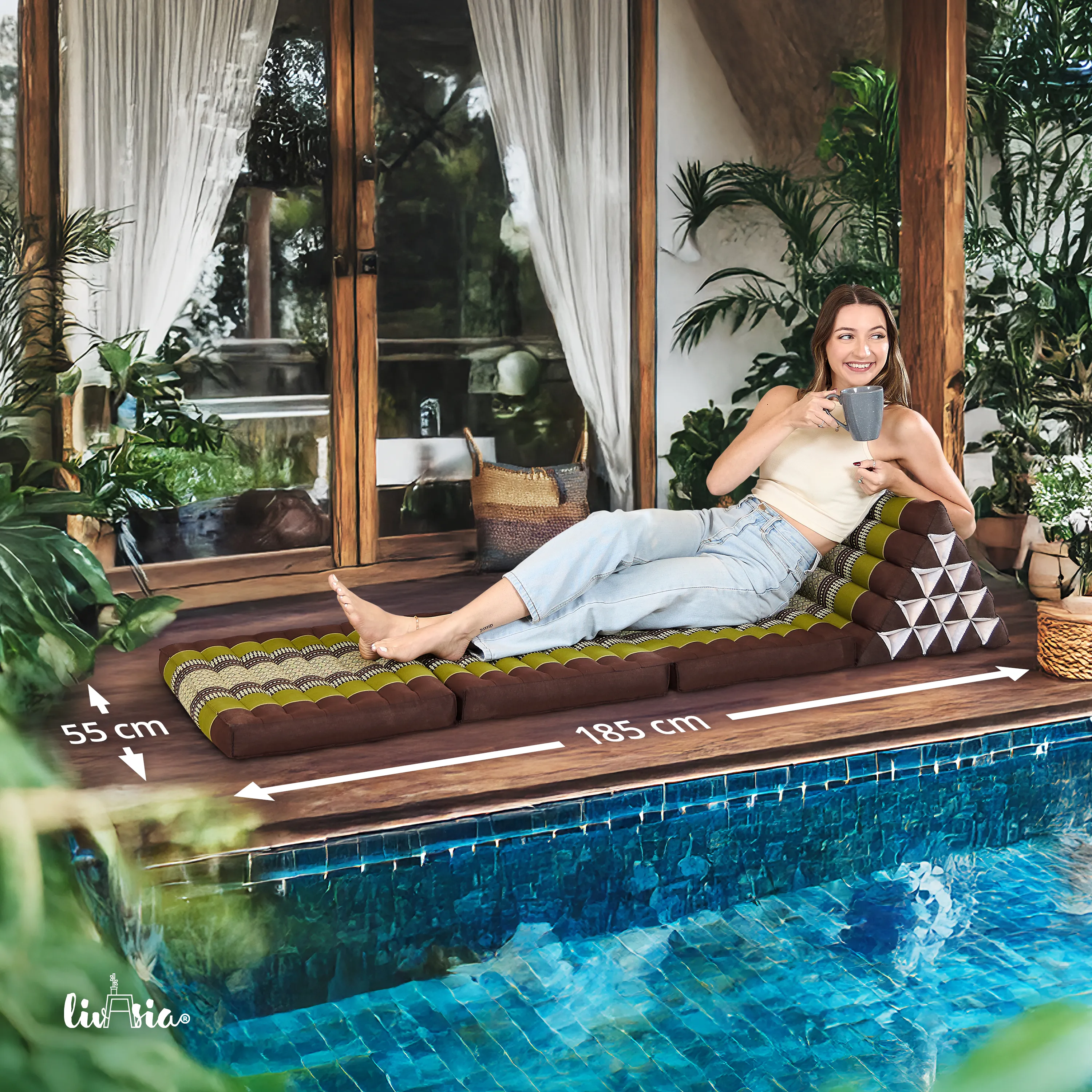 Cuscino thai in kapok altezza XXL