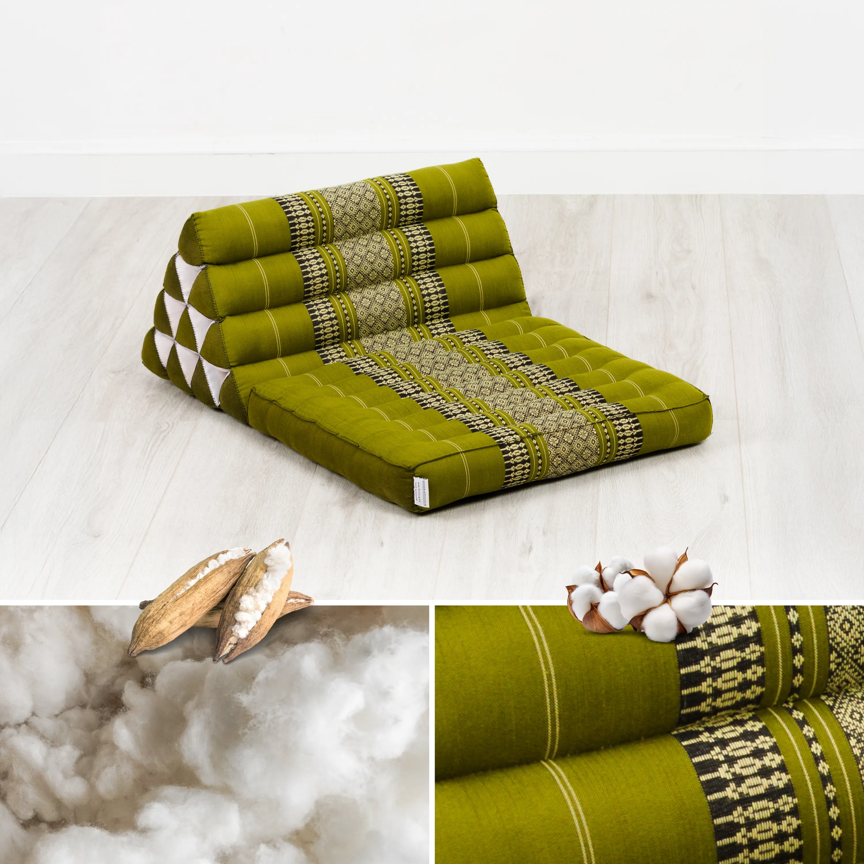 Cuscino thai in kapok con 1 elemento pieghevole