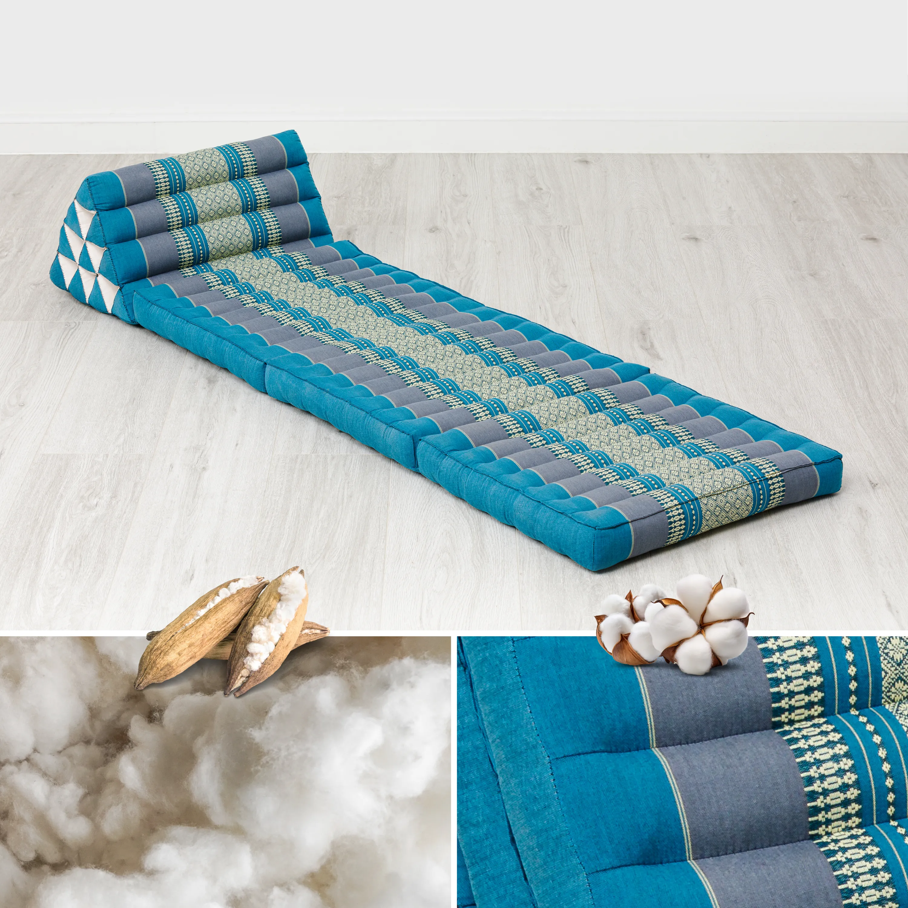 Cuscino thai in kapok con 3 elementi pieghevoli, Classic