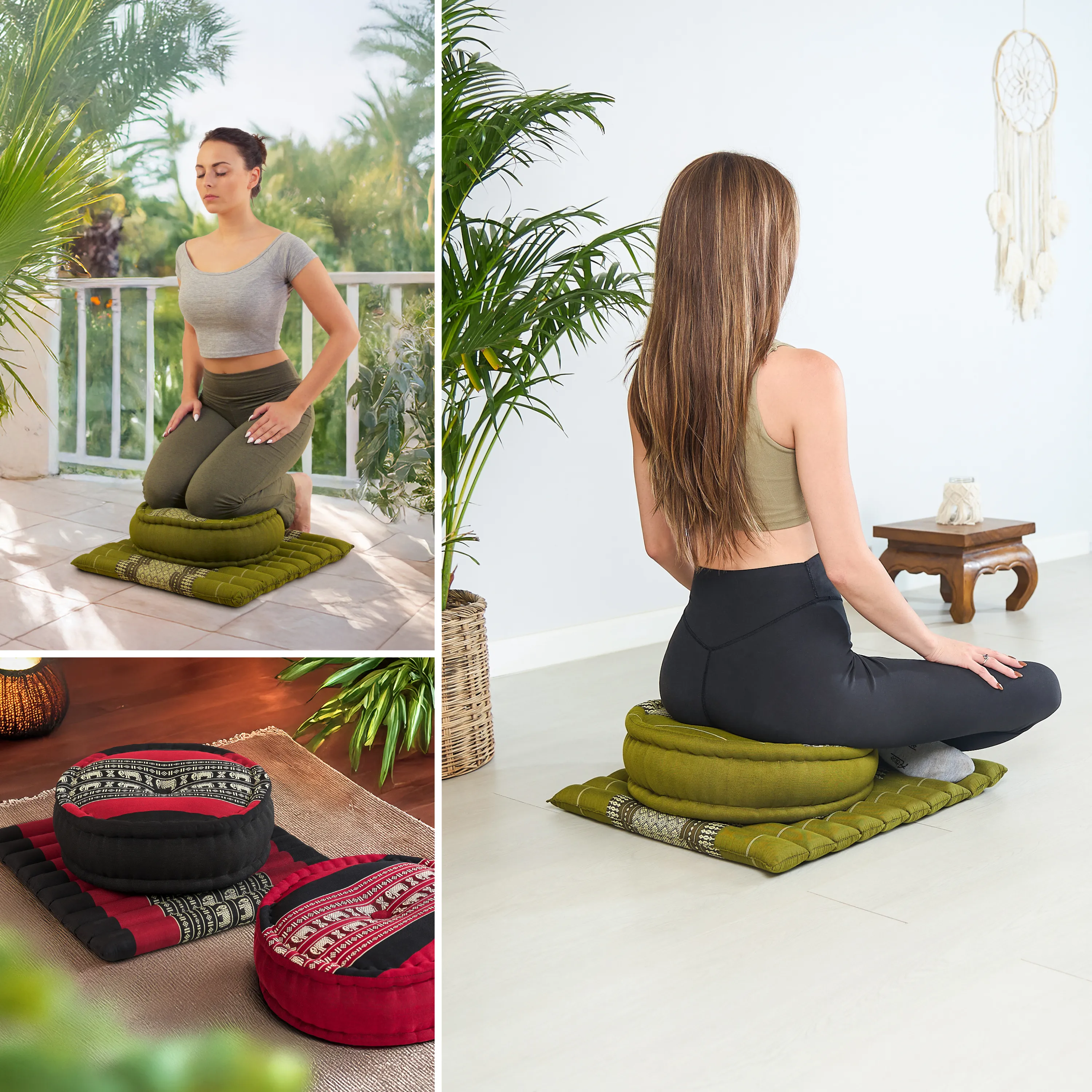 Set L cuscini da meditazione in kapok