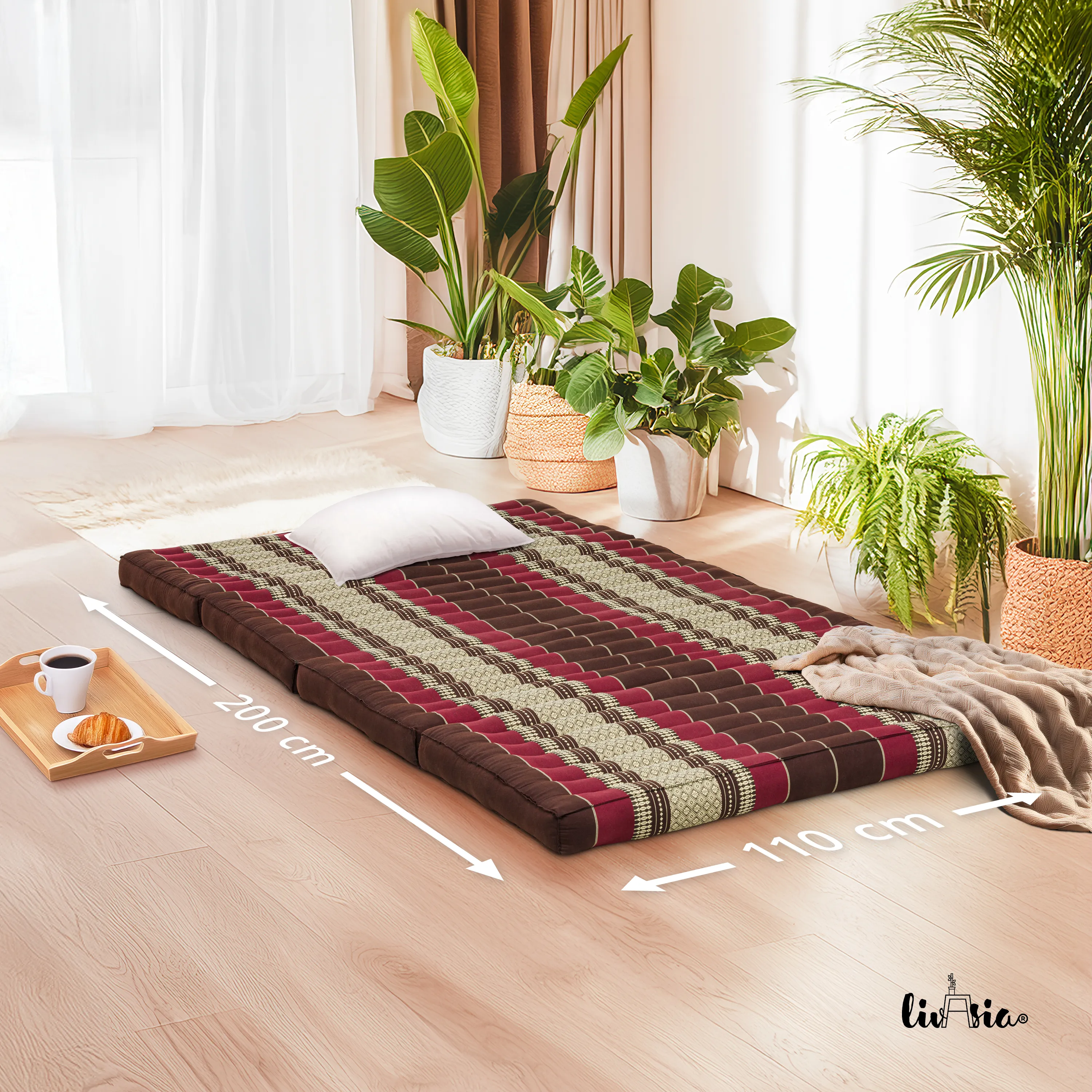 Materasso pieghevole in kapok, larghezza 110 cm, Classic