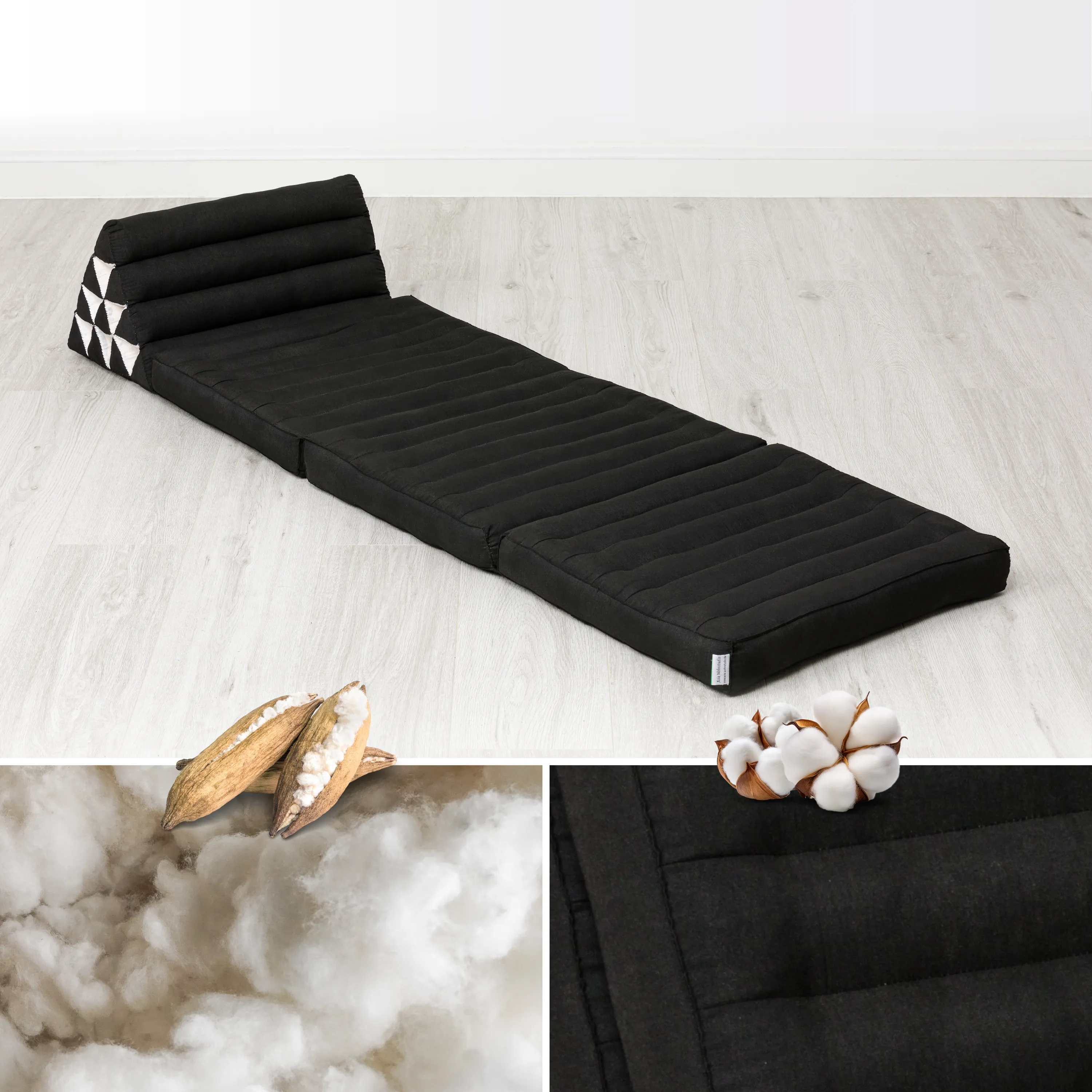 Cuscino thai in kapok con 3 elementi pieghevoli, Basic