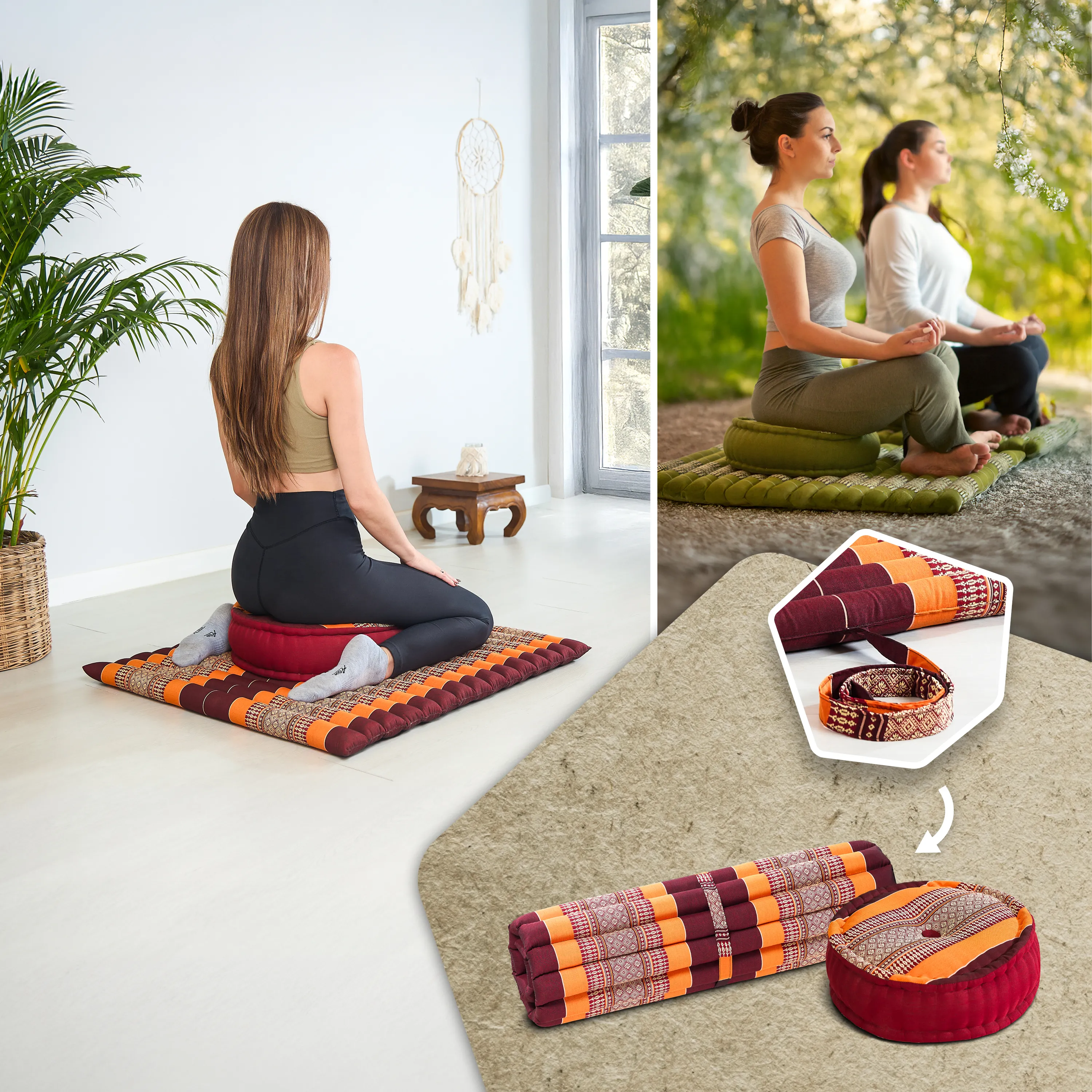 Set XL cuscini da meditazione in kapok