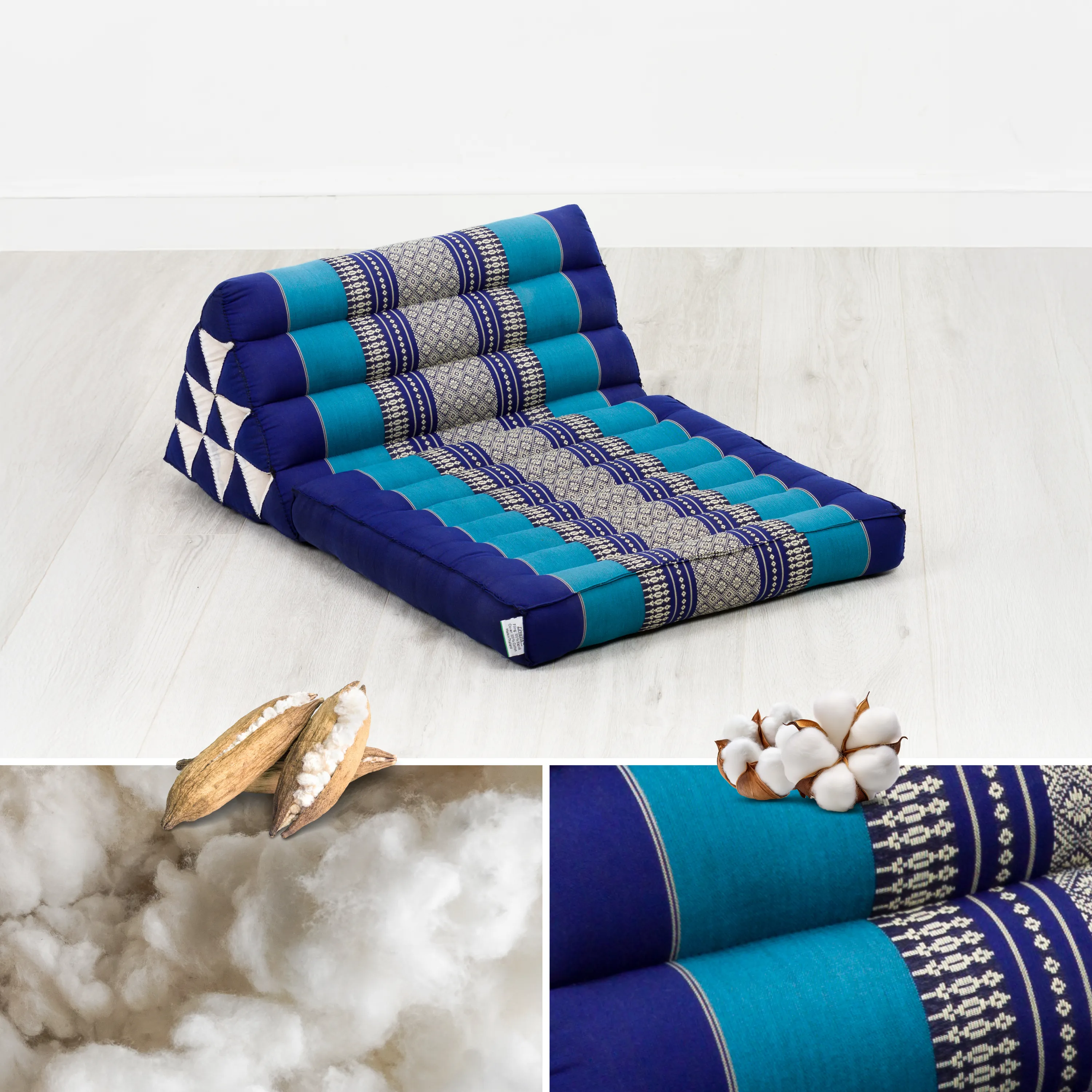 Cuscino thai in kapok con 1 elemento pieghevole