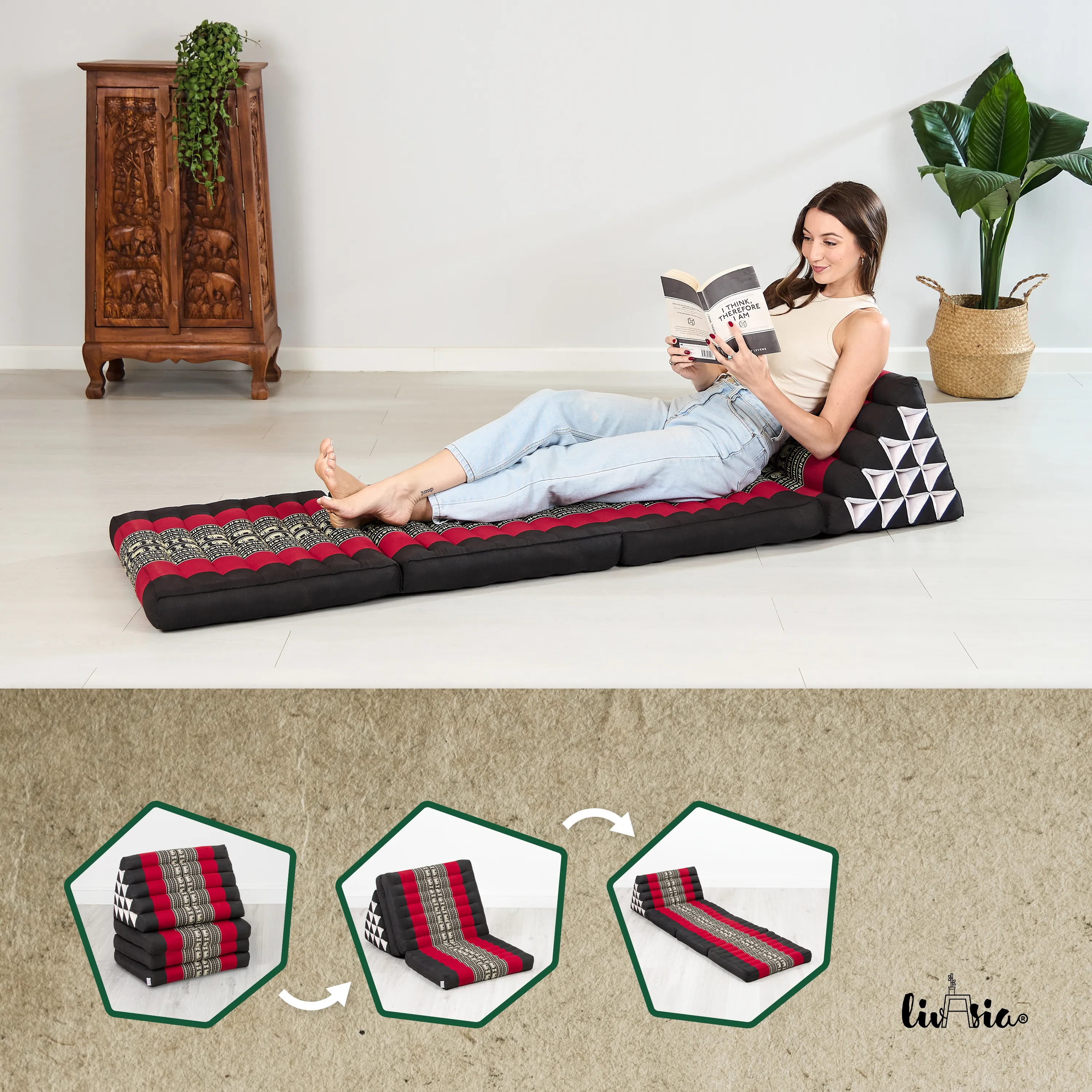 Cuscino thai in kapok altezza XXL