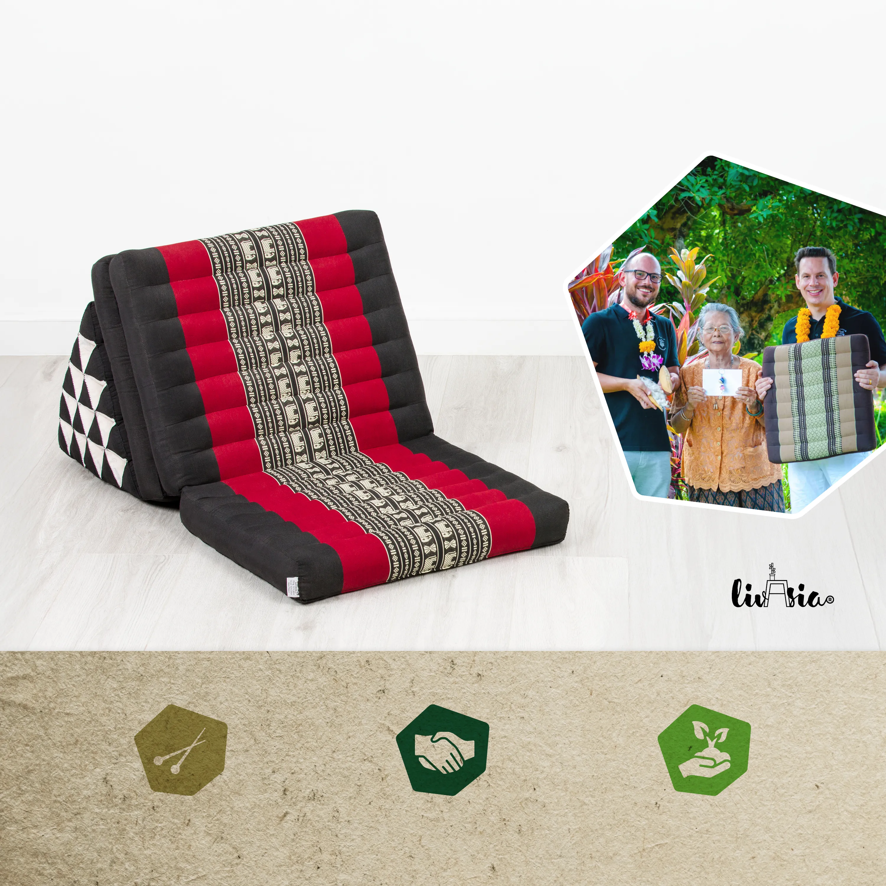 Cuscino thai in kapok altezza XXL
