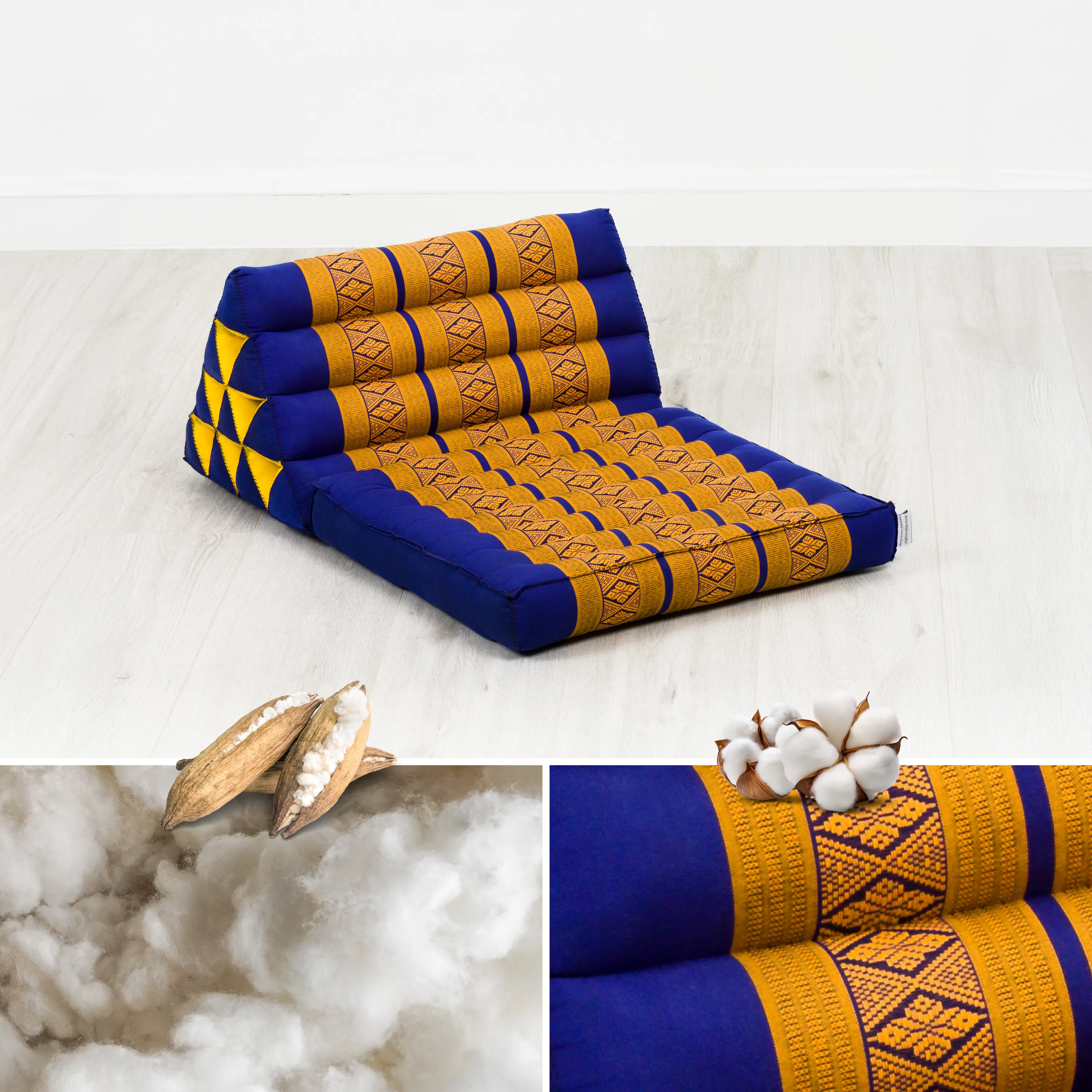 Cuscino thai in kapok con 1 elemento pieghevole