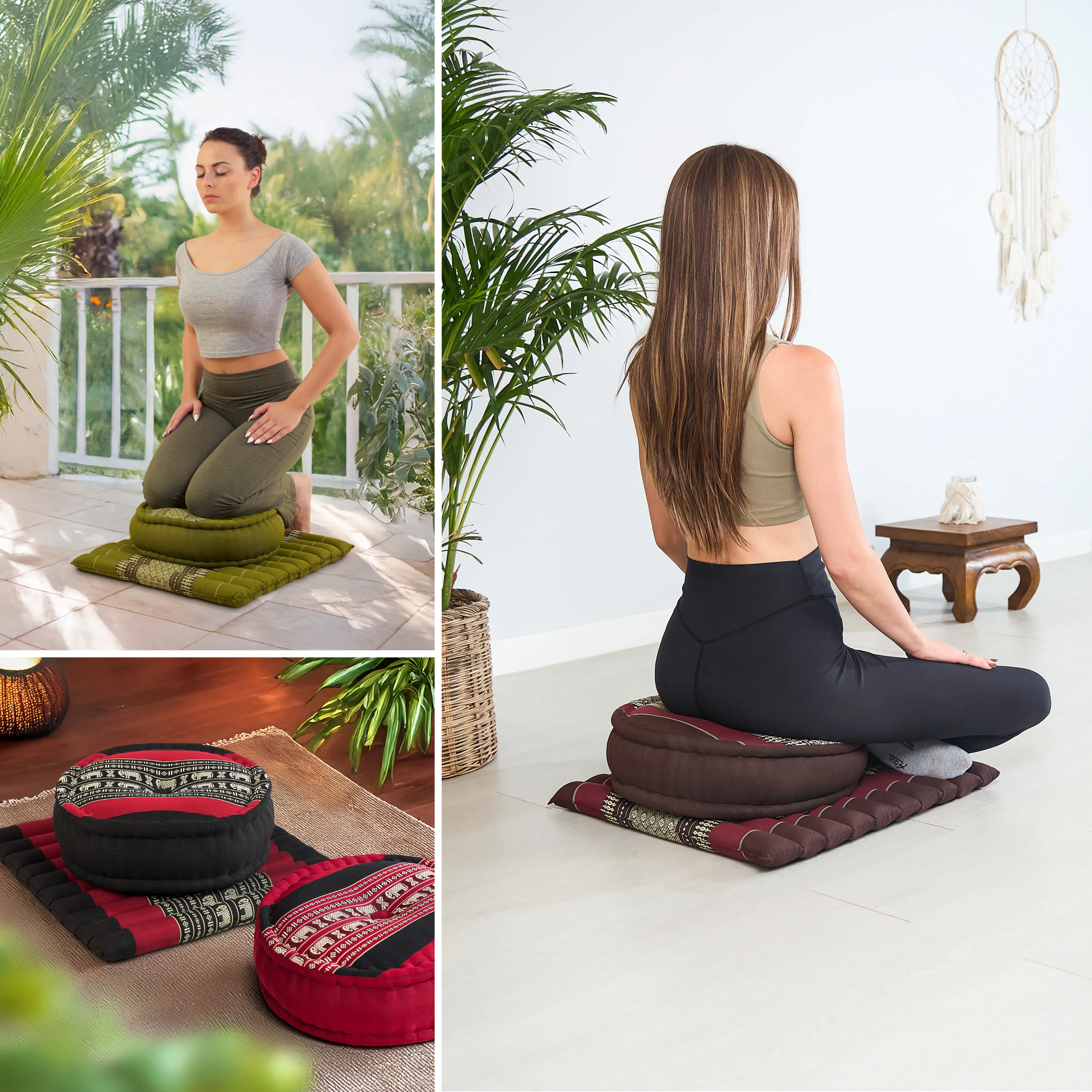 Set L cuscini da meditazione in kapok