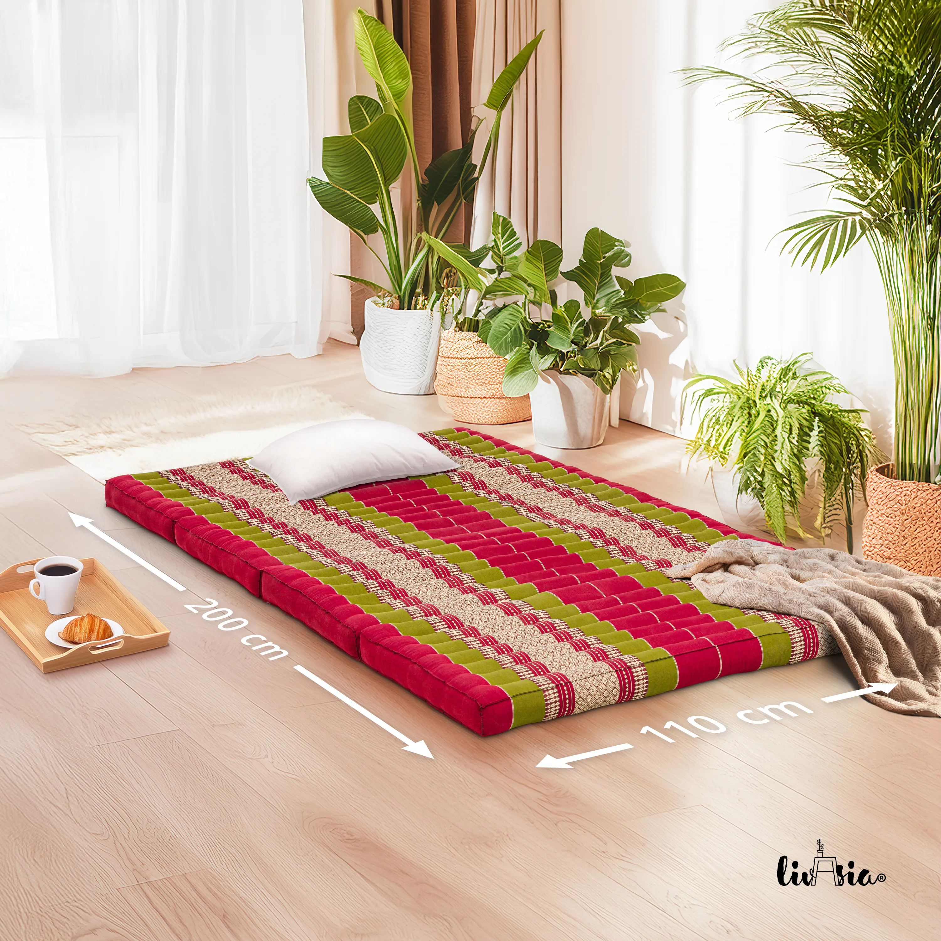 Materasso pieghevole in kapok, larghezza 110 cm, Classic
