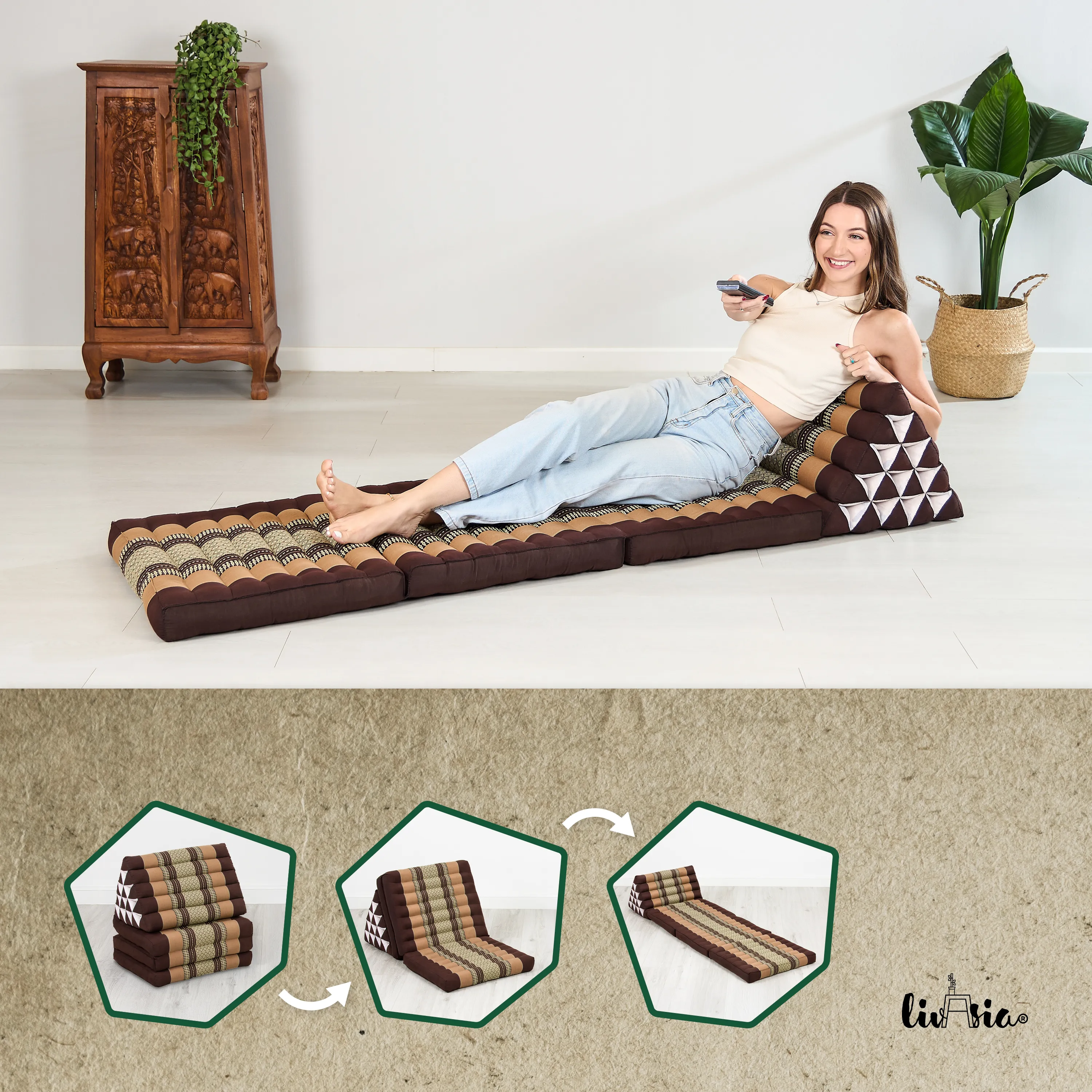 Cuscino thai in kapok altezza XXL