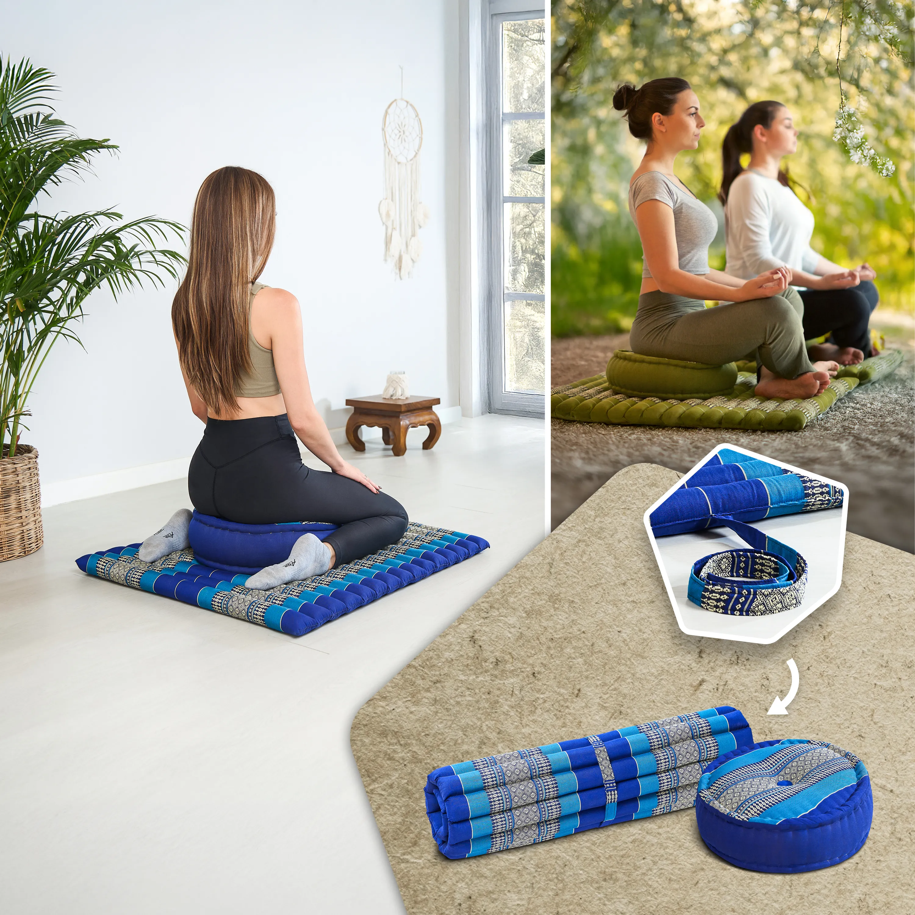 Set XL cuscini da meditazione in kapok