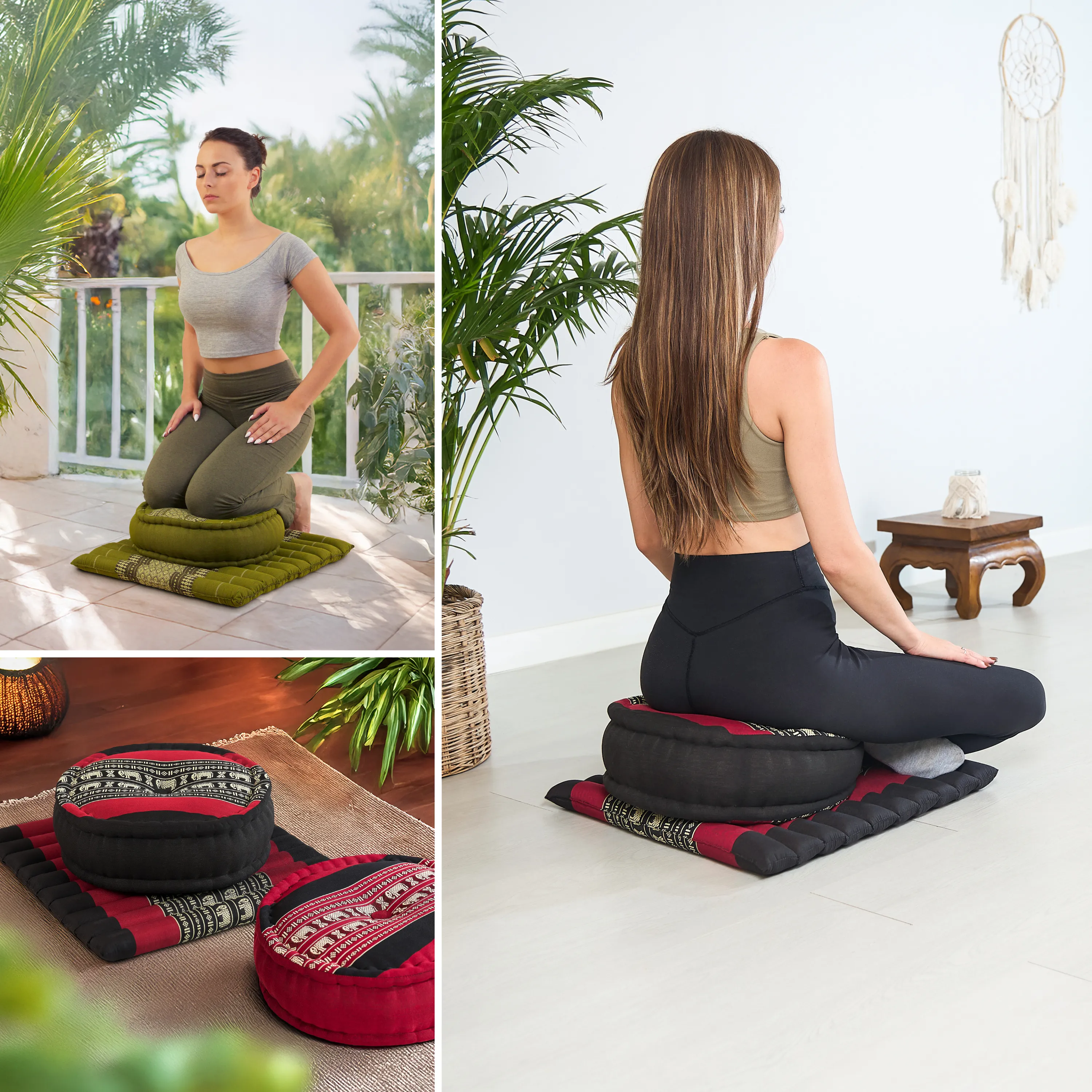 Set L cuscini da meditazione in kapok