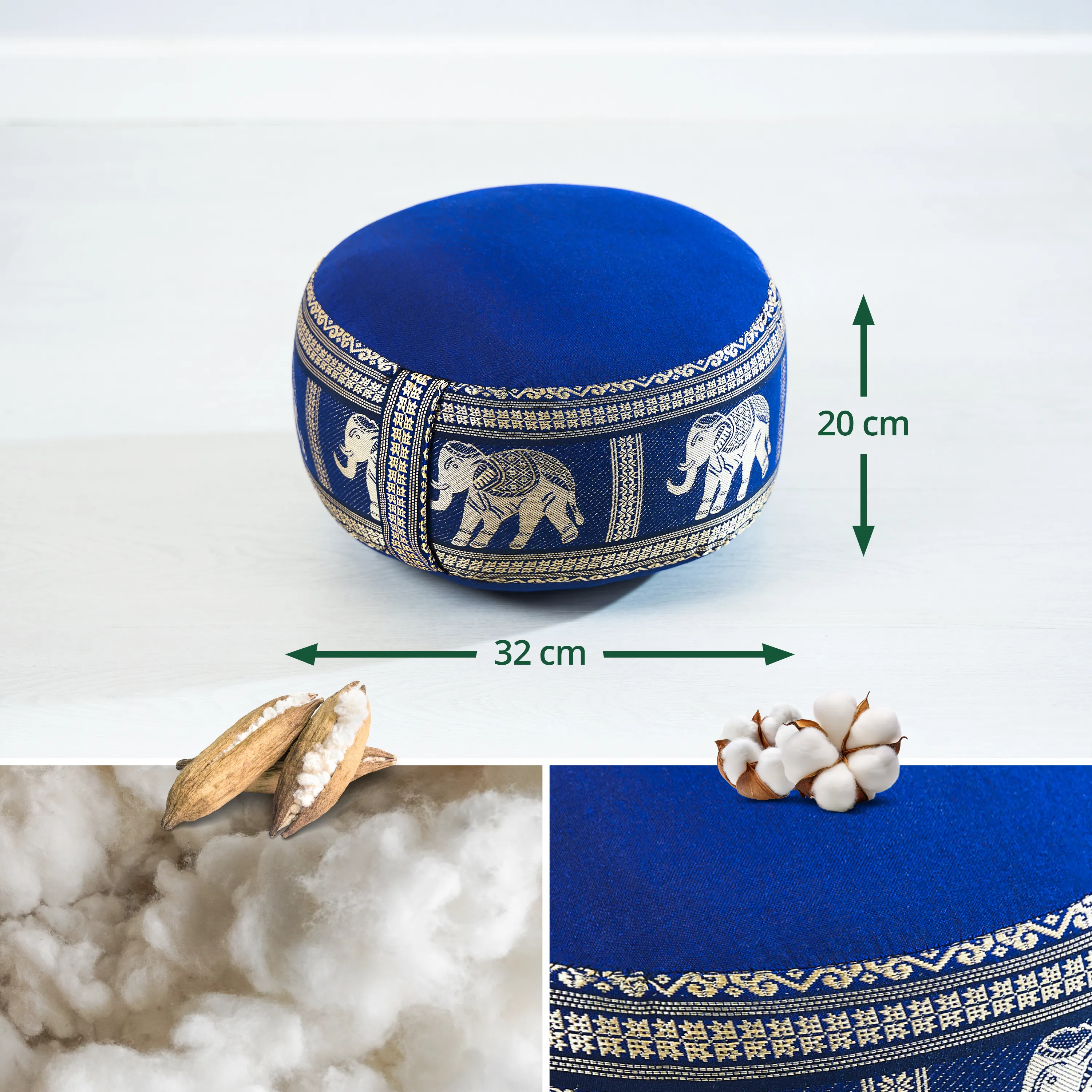 Cuscino zafu piccolo in kapok, Deluxe