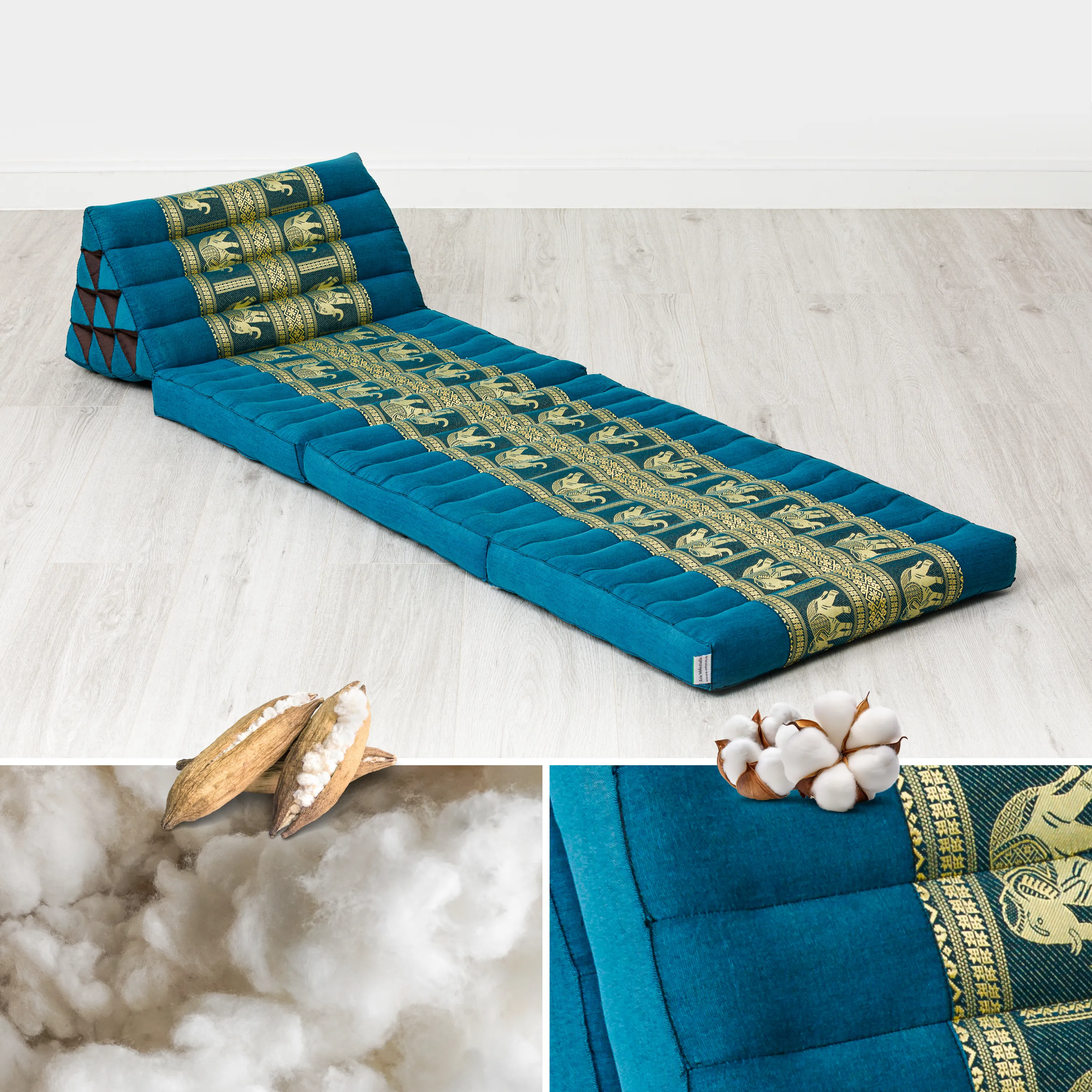 Cuscino thai in kapok con 3 elementi pieghevoli, Deluxe